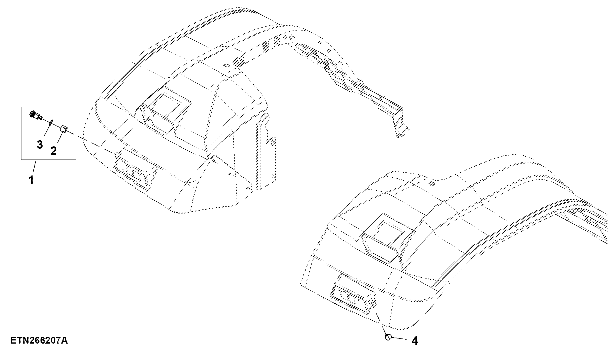 Switch, PTO Control, W/ Fender Extension (072001 - )