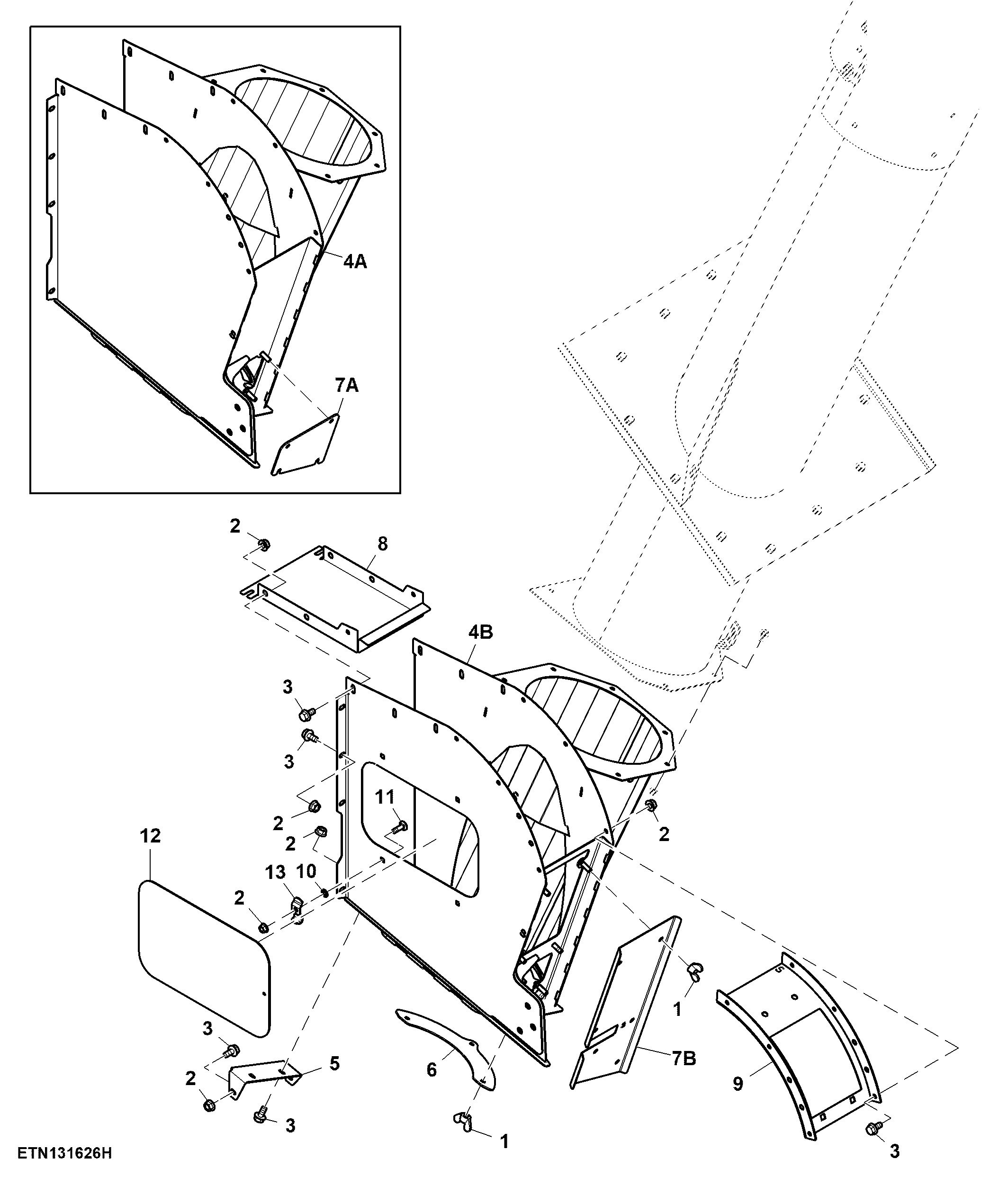 Housing, Loading Auger Transition, High Wear