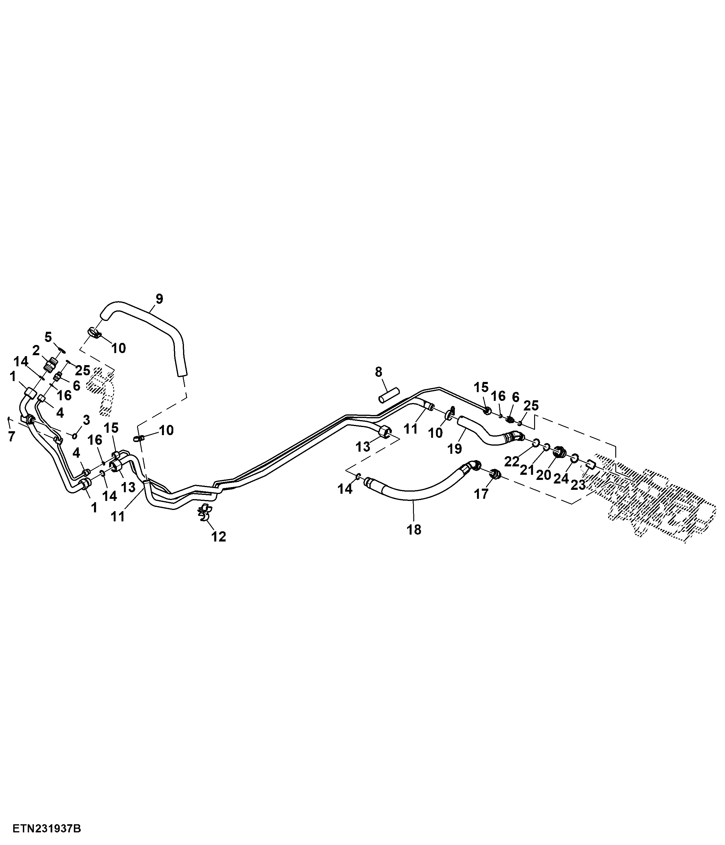 Oil Supply Lines, Midstack SCV, W/ Power Beyond