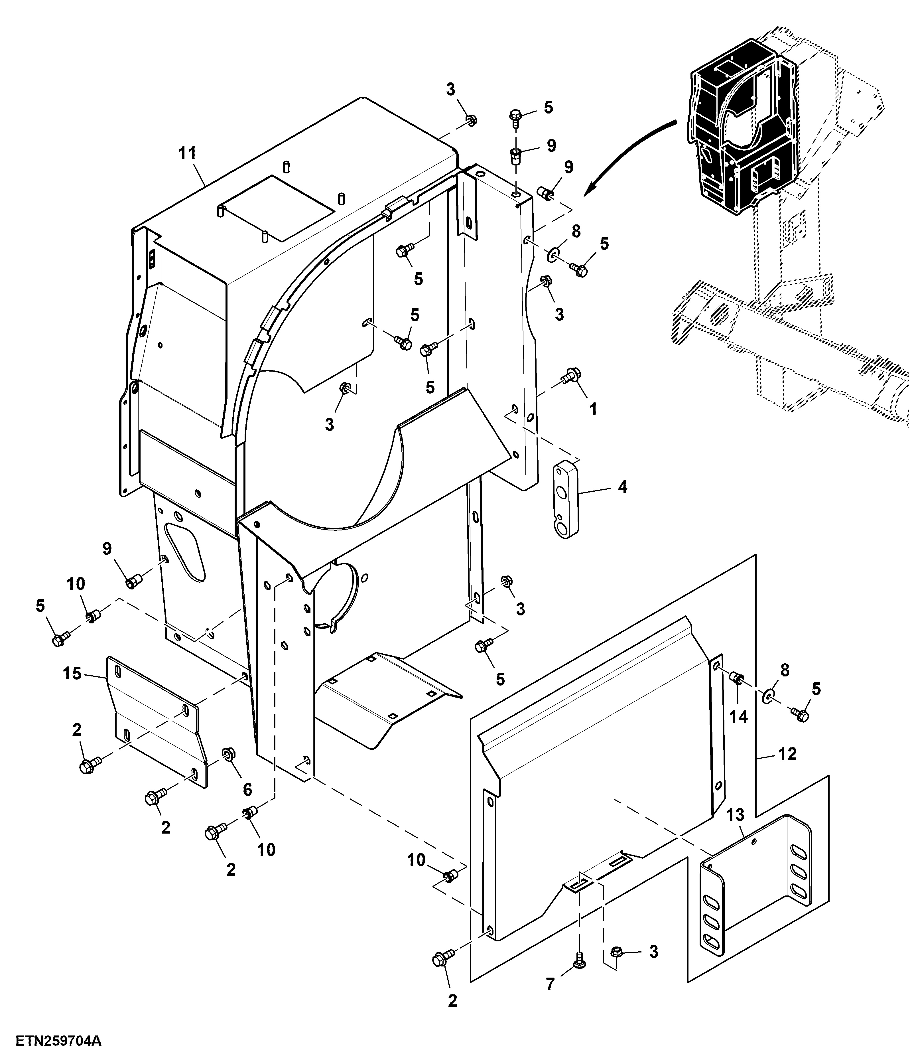 Loading Auger Transition Housing, Clean Grain Elevator (140120 - )