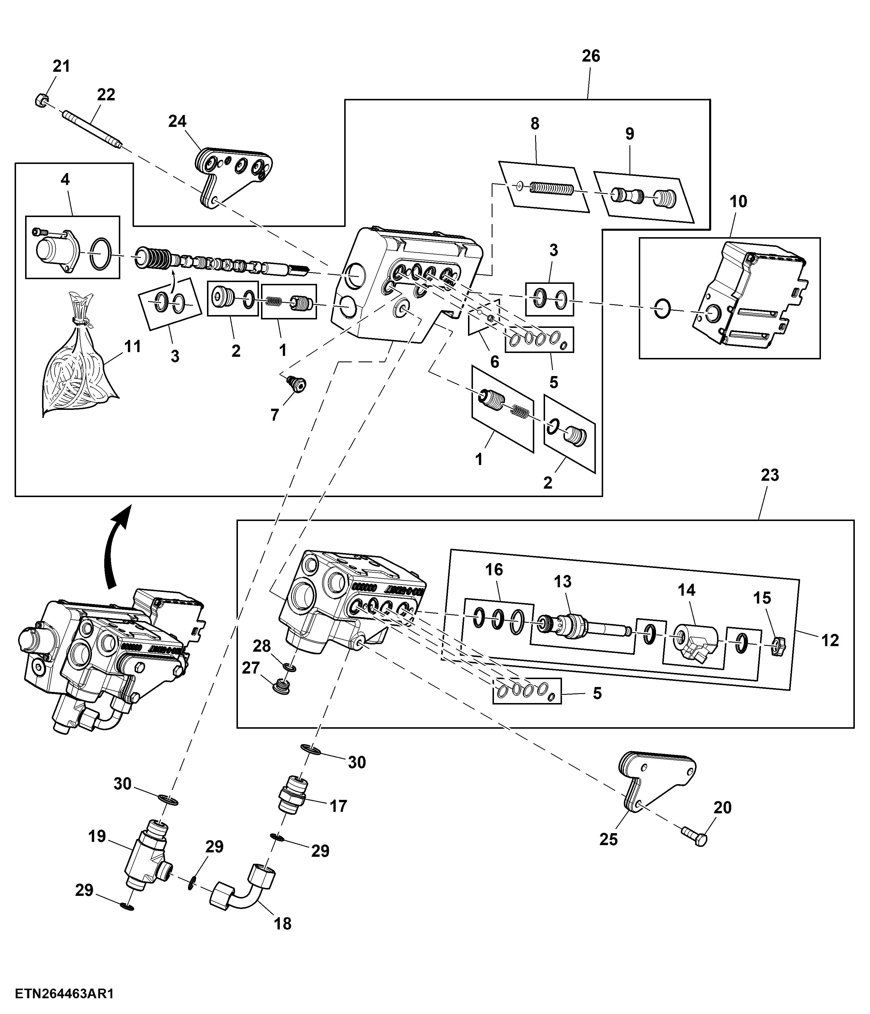 Electrical Midstack SCV, W/ Front Hitch Control Valve