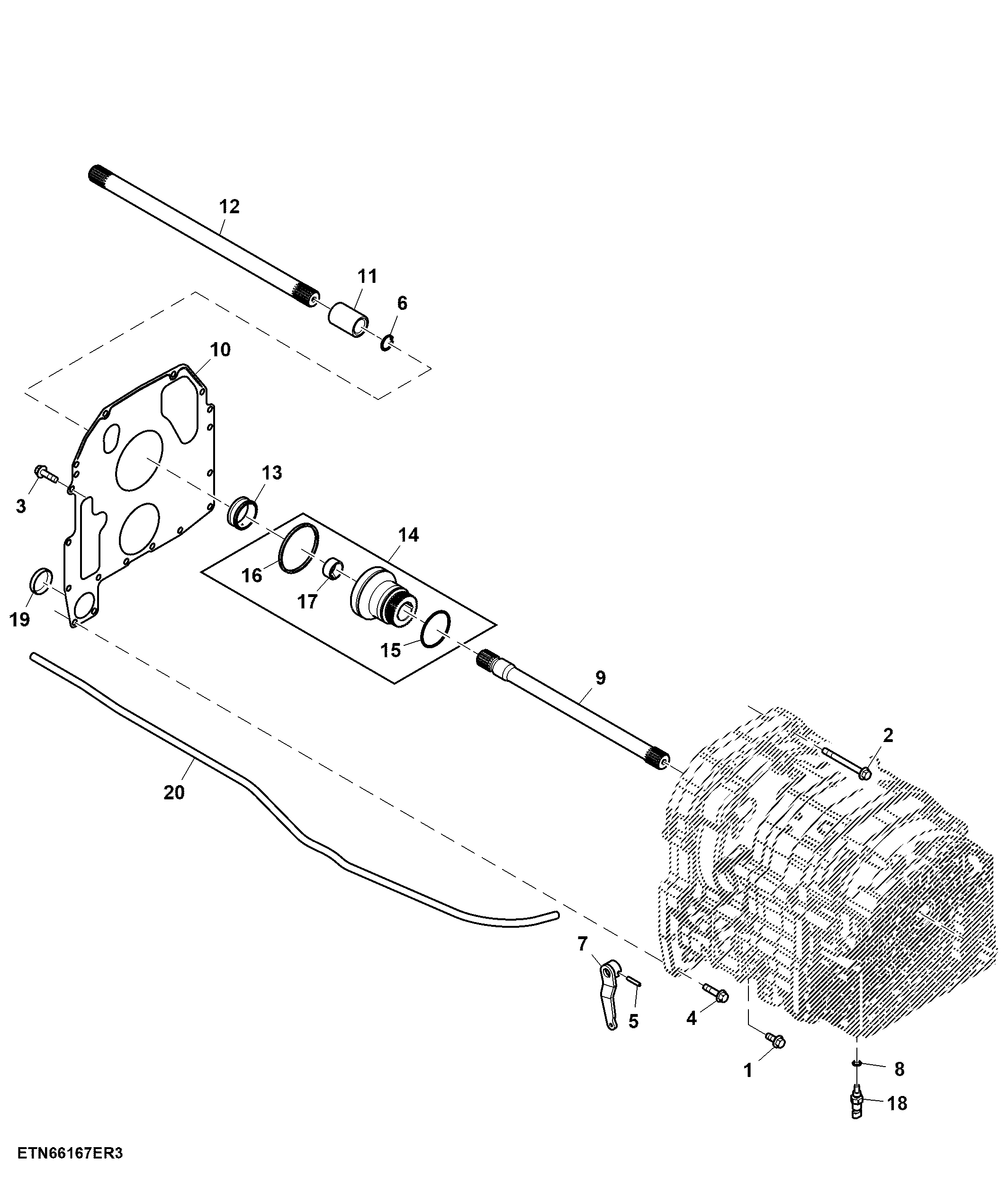 Output Shaft, PowrQuad™, W/ Creeper (010000 - )