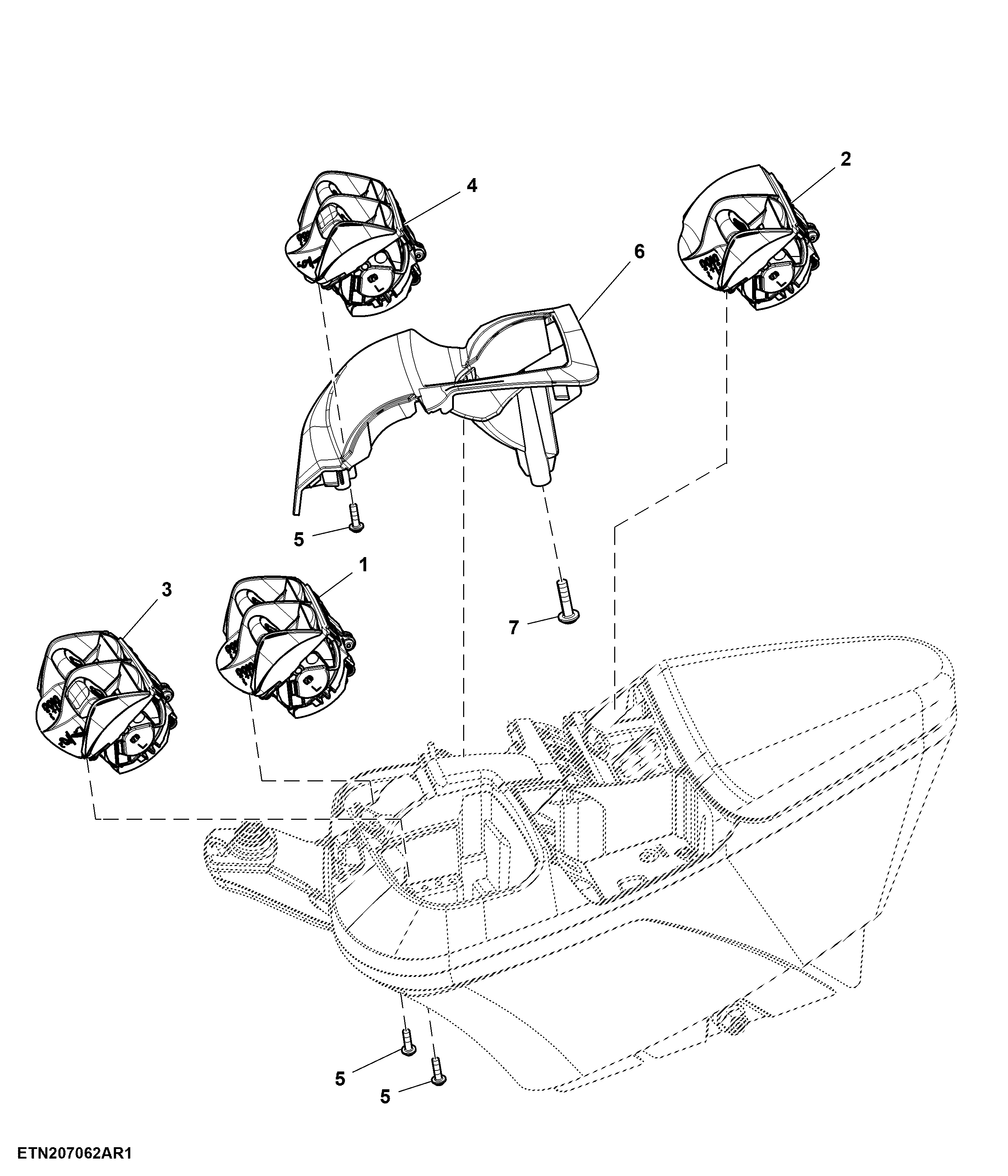 Control, 3 Rear SCV, W/ Dual Front Hydraulic Coupler, W/ Front Hitch, W/ CommandARM™, W/O CommandPRO™
