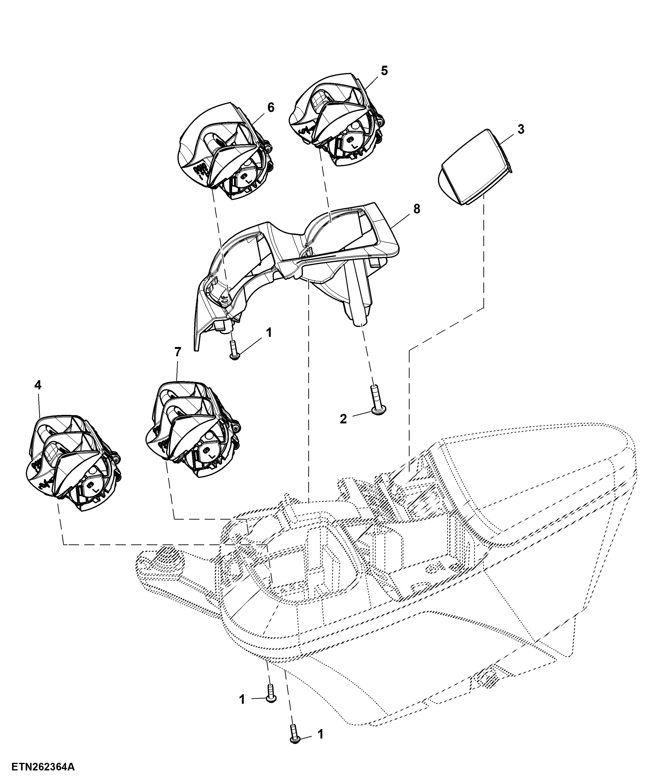 Control, 4 Rear SCV, W/O Front Hydraulic Coupler, W/ Front Hitch, W/ CommandARM™, W/O CommandPRO™