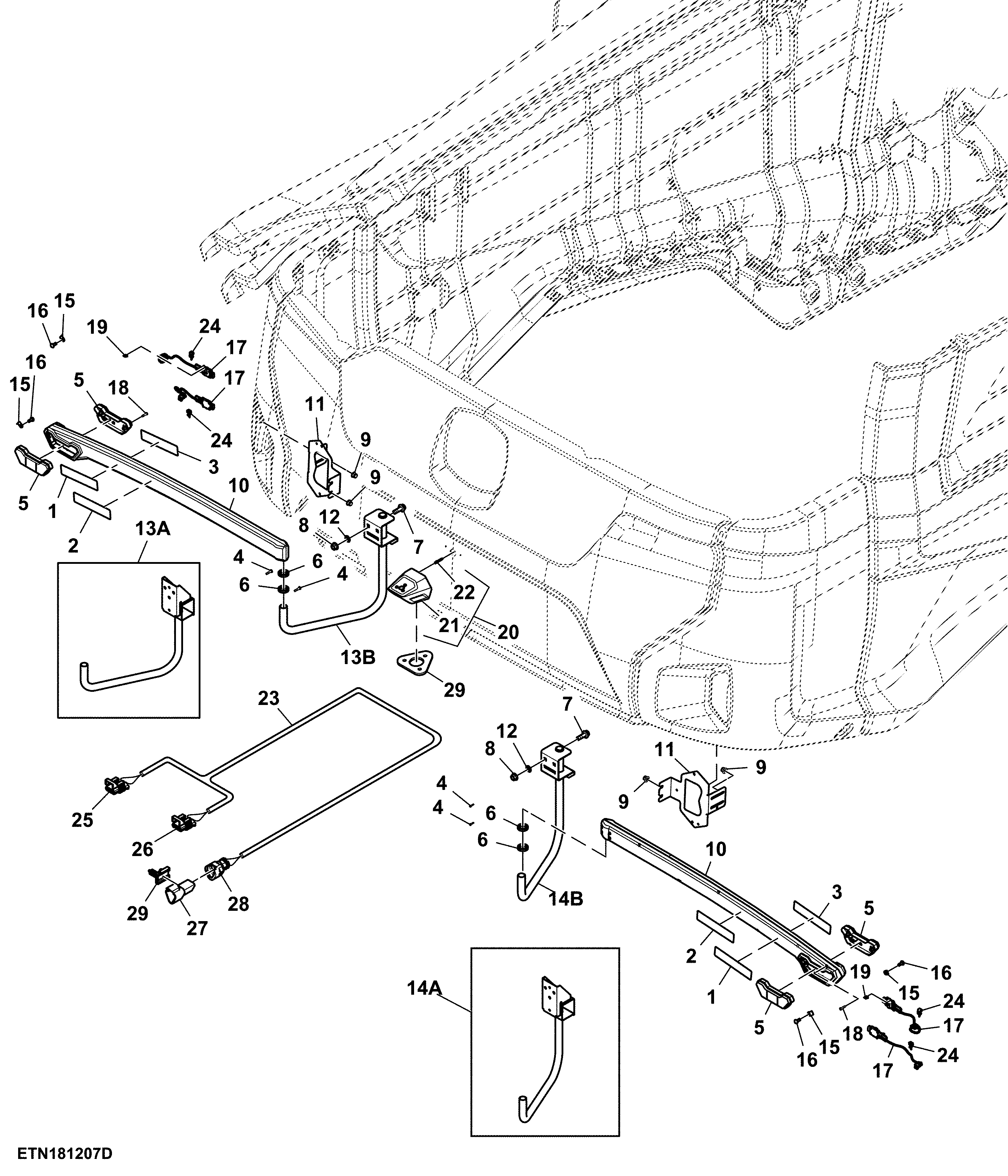 Support, Rear Extremity Light, Long Length (For North America)