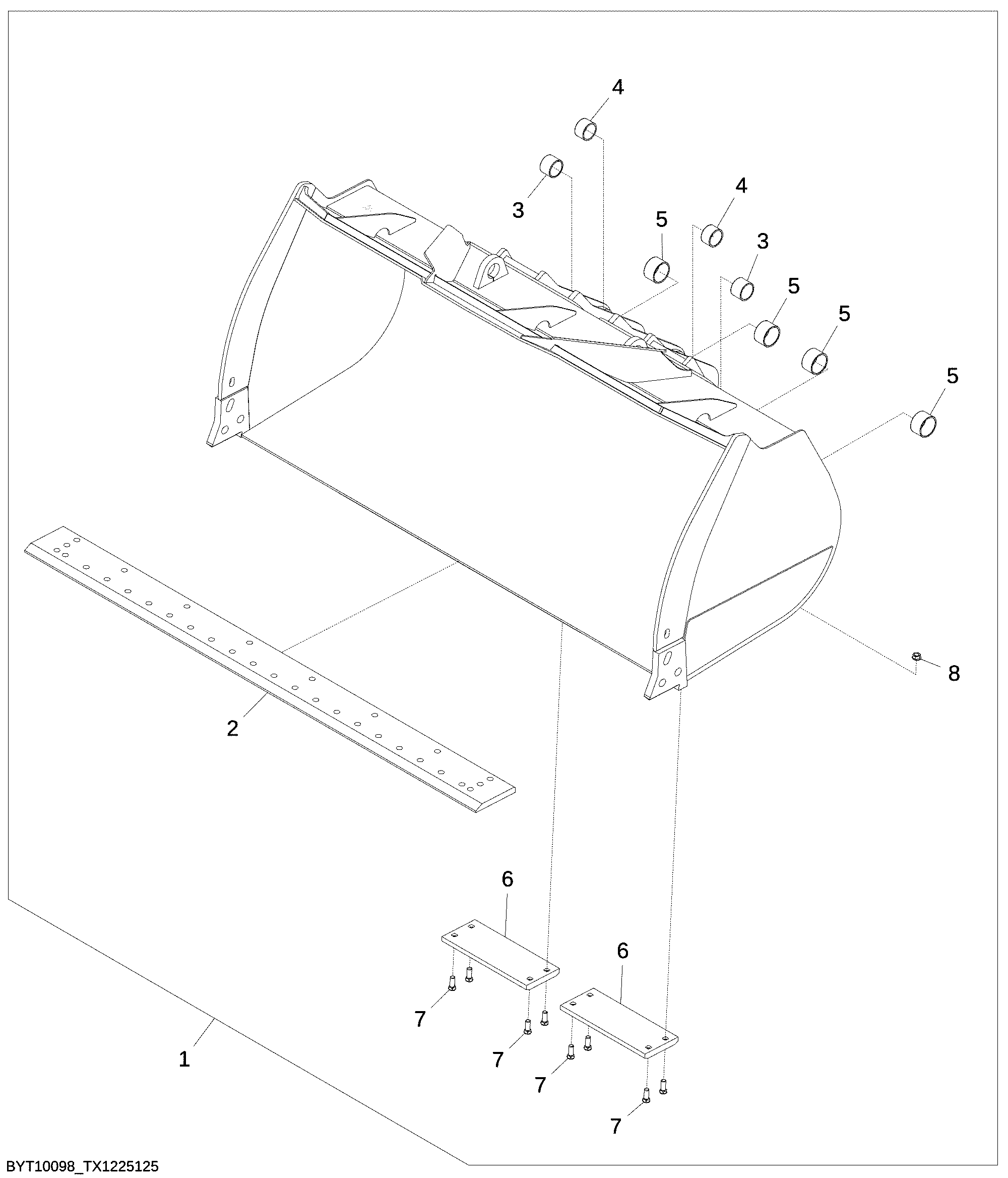 Enhanced Production GP Bucket 5.7 m³ (7.5 yd³) without Wear Plates Kit