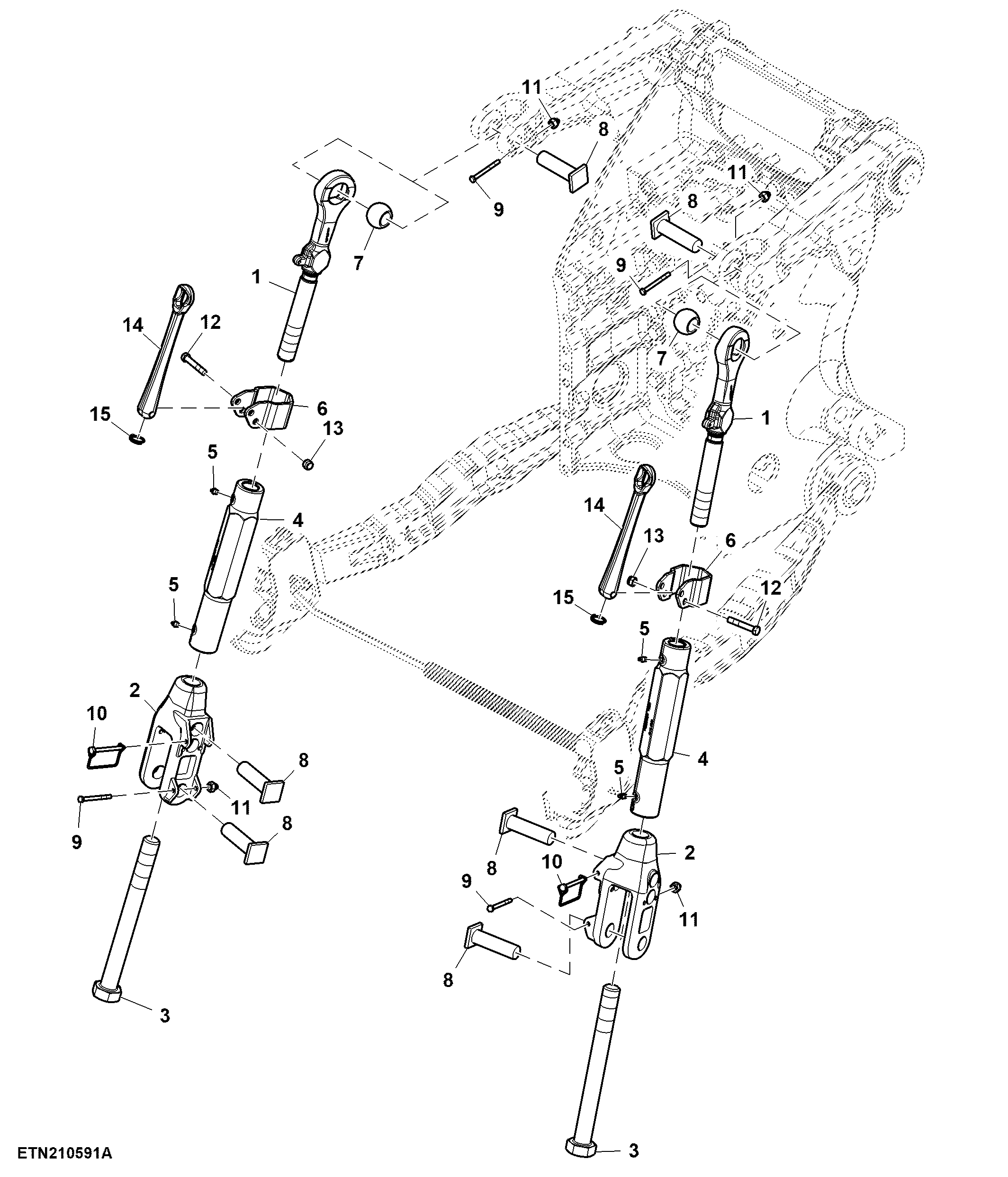 Lift Link, Standard Duty Hitch, W/ Hook End, W/ Quick Coupler (072001 - )