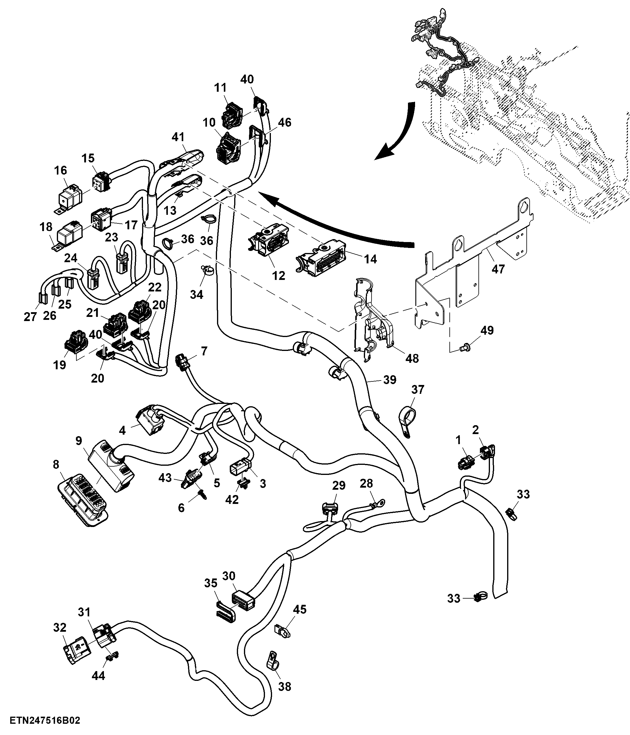 Wiring Harness, Chassis, 13.6 L FT4/ Stage 5 Engine(3/3)