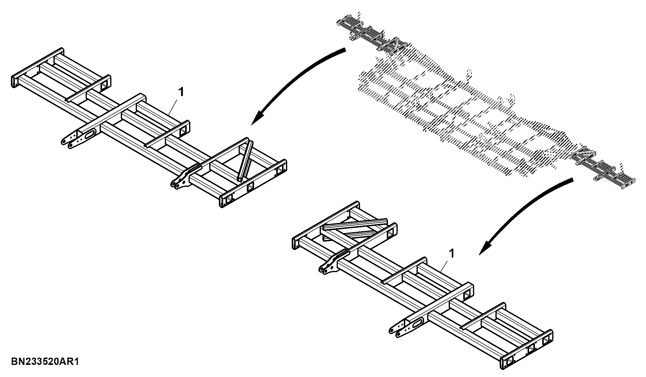 Wing Frame, Flippers, 5'8", 3 Hinge Pair, 25 Row