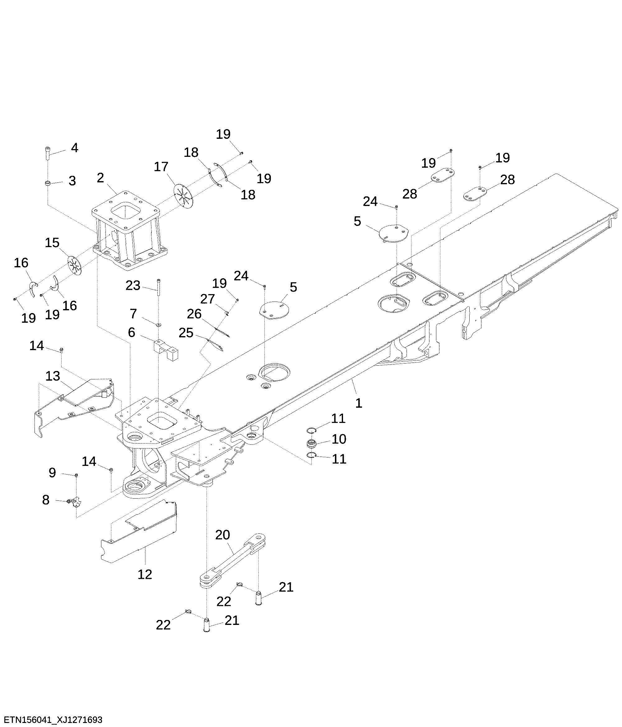 Covers and Shields, Long, Rear Frame, 3400 mm ( - 006227)