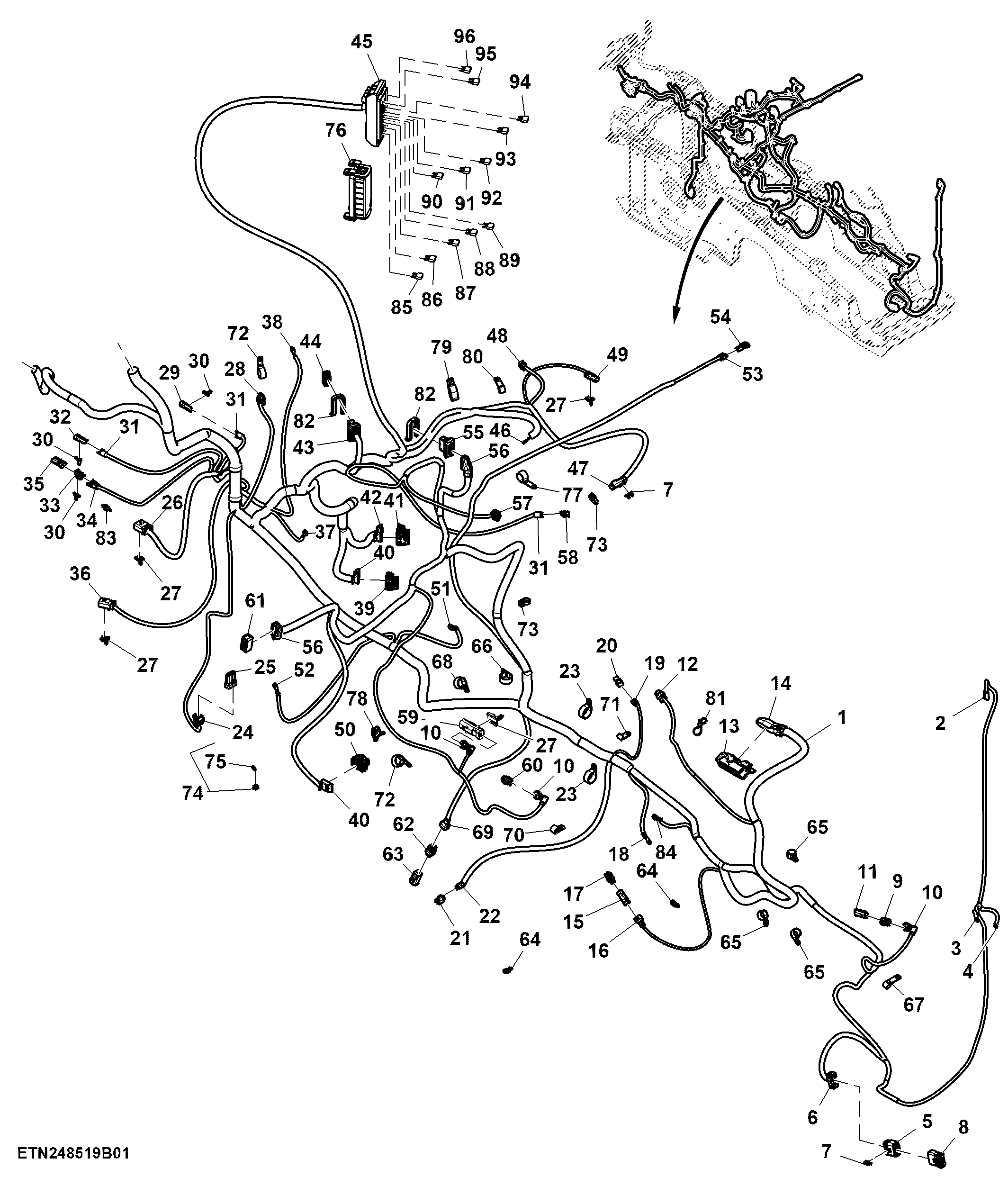 Wiring Harness, Chassis, W/ SFA, 13.6 L FT4/ Stage 5 Engine (2/3)
