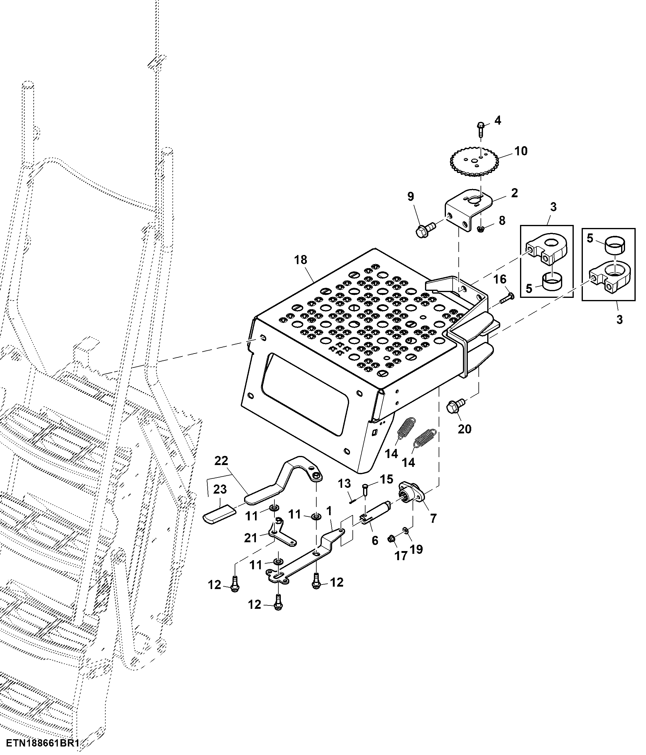 Operator’s Pivoting Platform, Foldable Ladder