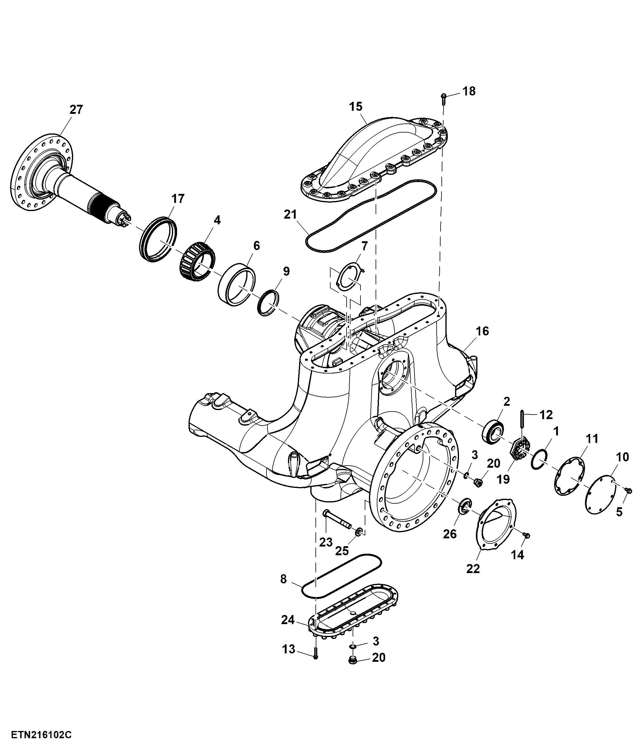 Front Axle Assembly, W/ 80" Spacer (RH Illustrated)