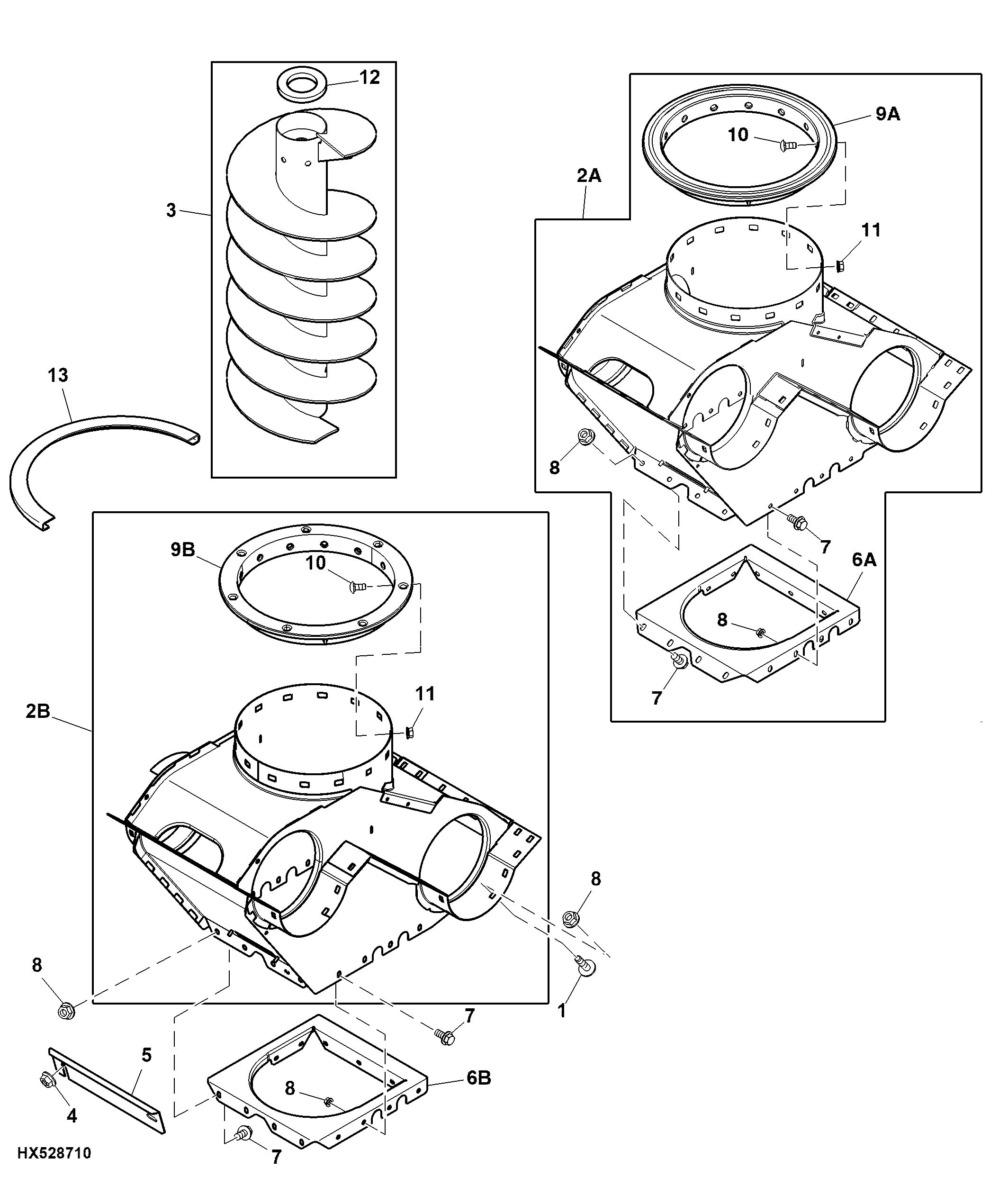 Vertical Unloading Auger and Charge Housing