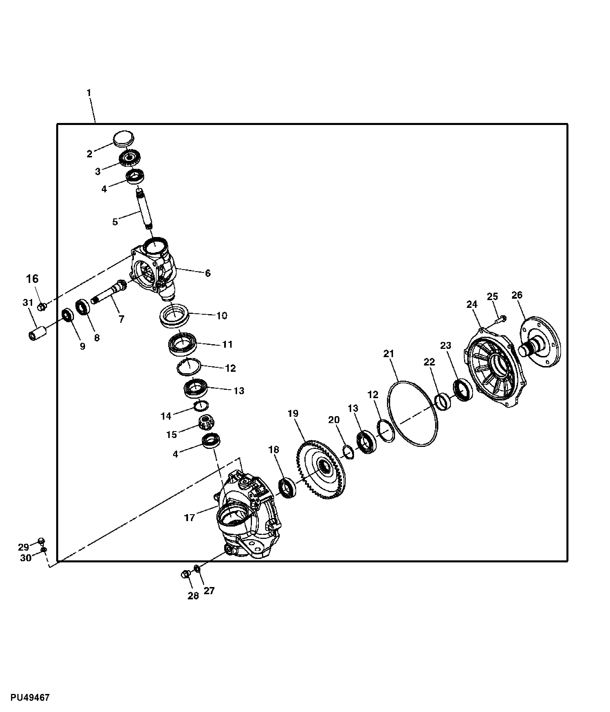 Final Drive, Hydraulic Front Wheel Drive, RH