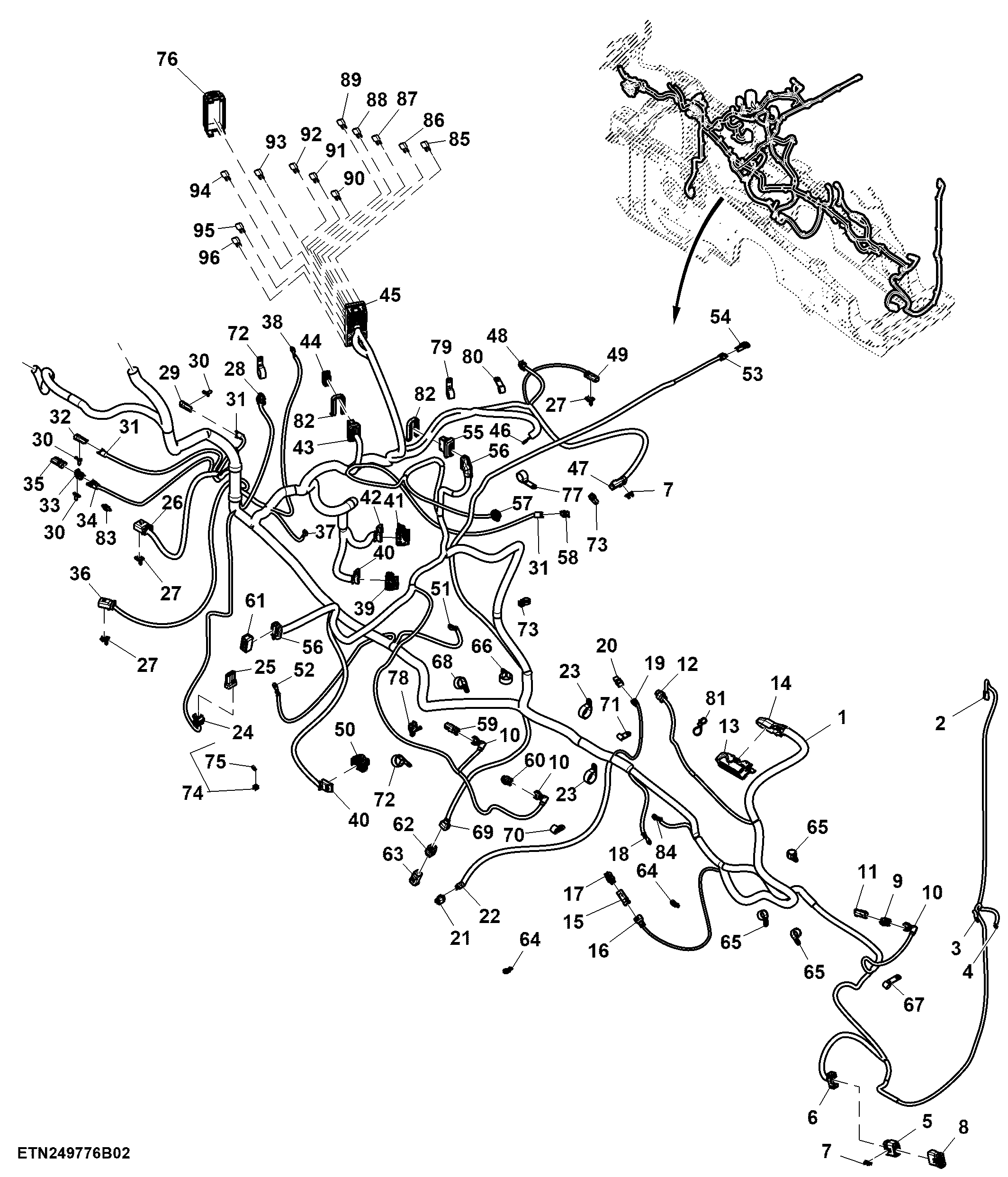 Wiring Harness, Chassis, W/ SFA, 13.6 L T2/ T3 Engine(2/3)