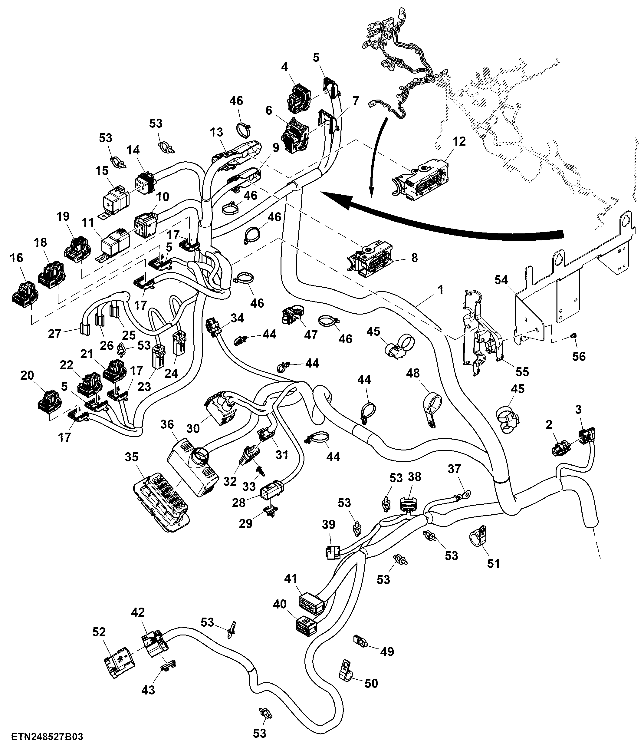 Wiring Harness, Chassis, ACS, 13.6 L T2/ T3 Engine (3/3)