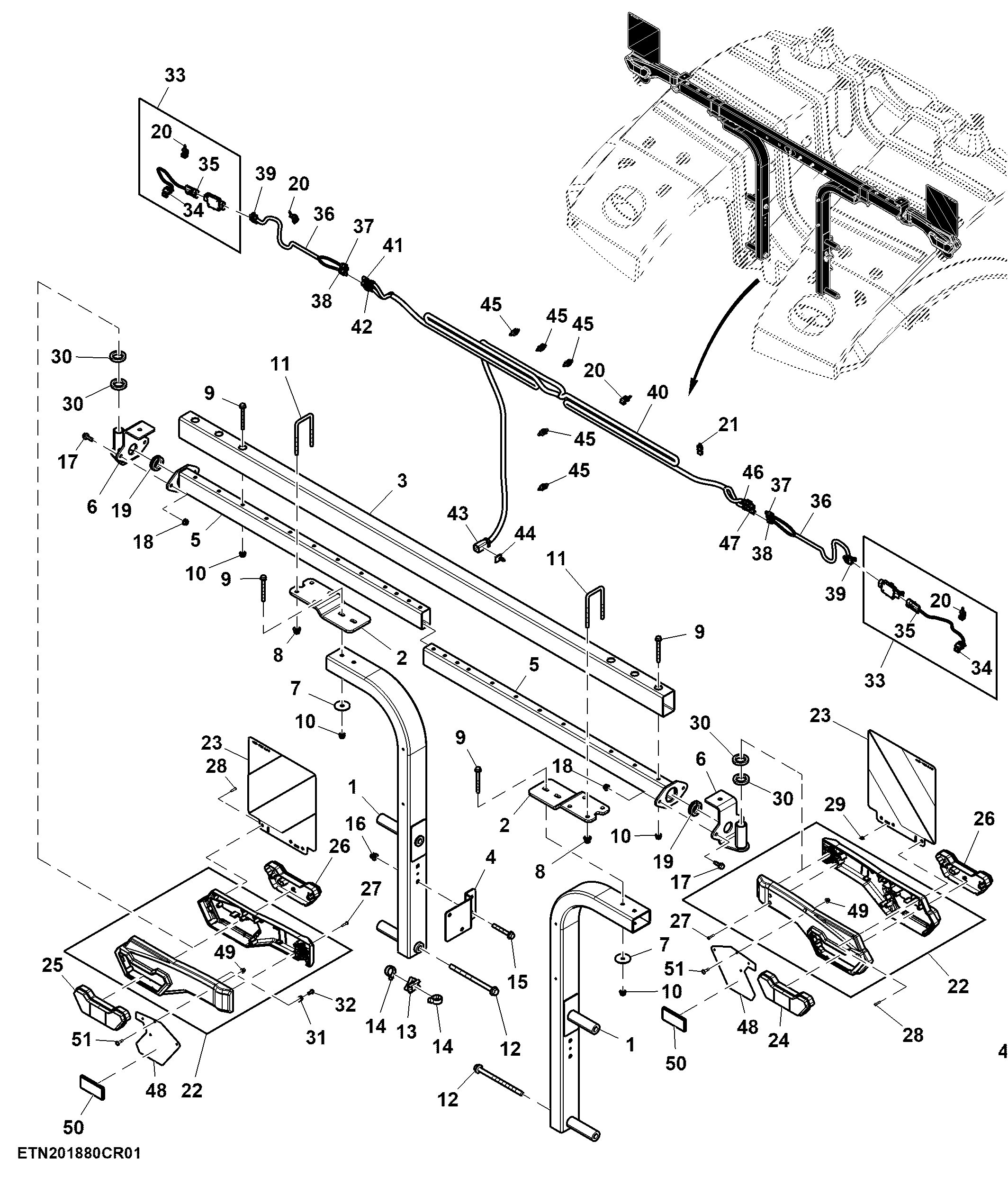 Light Bar, Extremity Arm, 13.6 L Engine (For EU) (2/2)