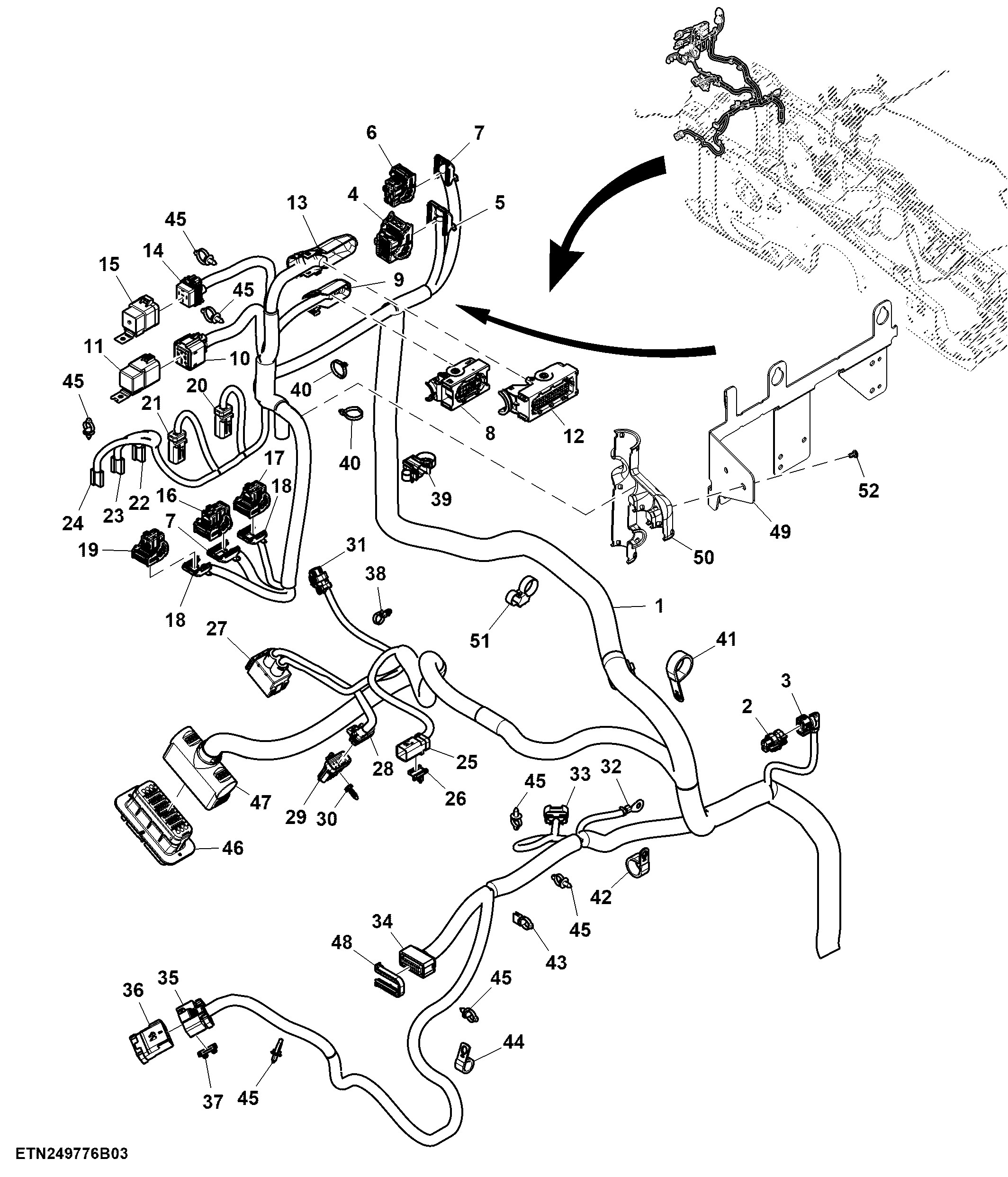 Wiring Harness, Chassis, W/ SFA, 13.6 L T2/ T3 Engine(3/3)
