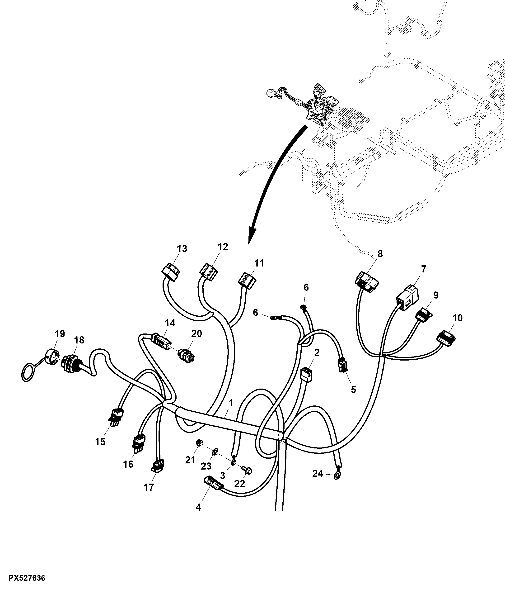 Cab Wiring Harness, PowrReverser™, AutoTrac™ Universal 300 (8/8)