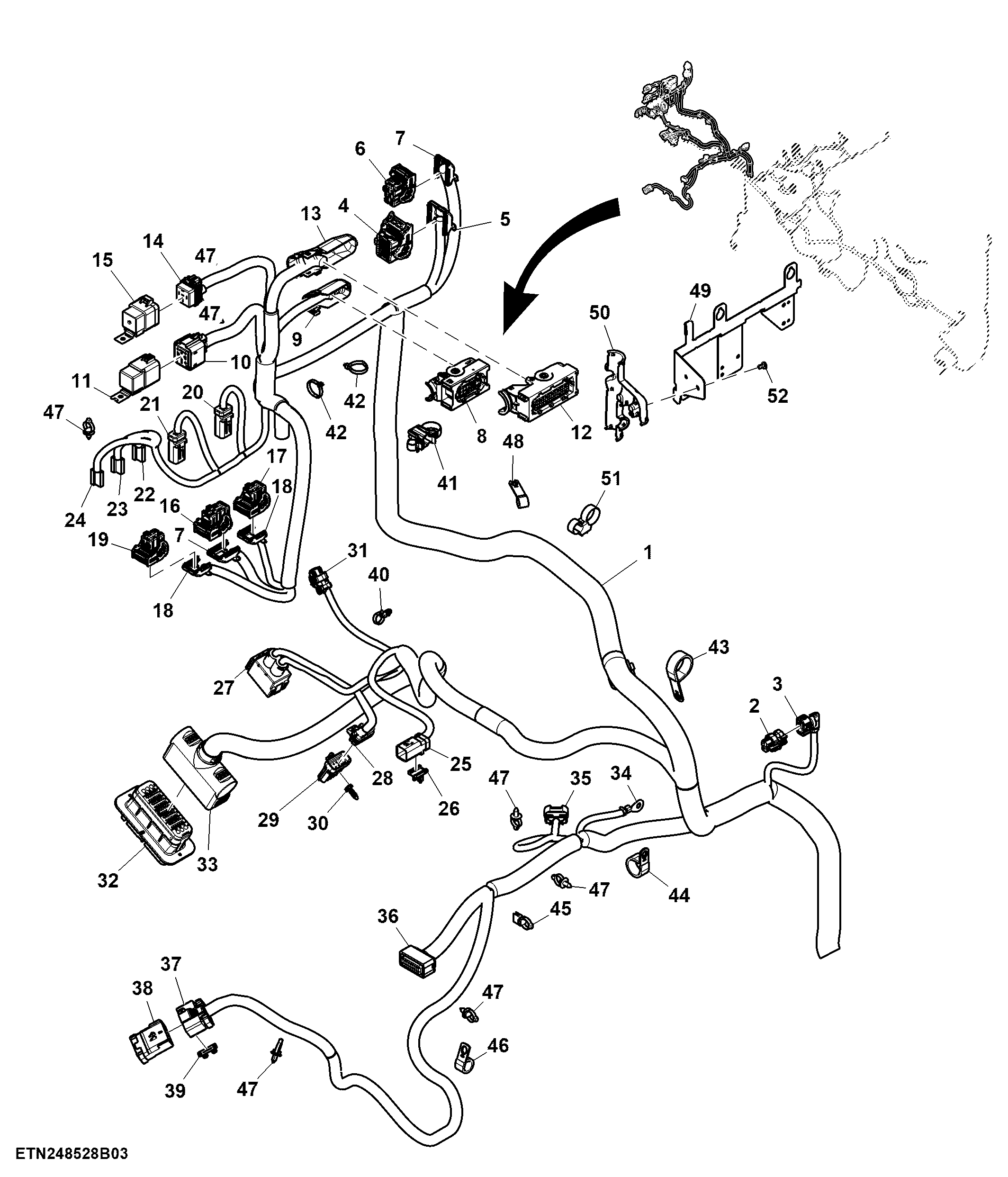 Wiring Harness, Chassis, 13.6 L T2/ T3 Engine(3/3)