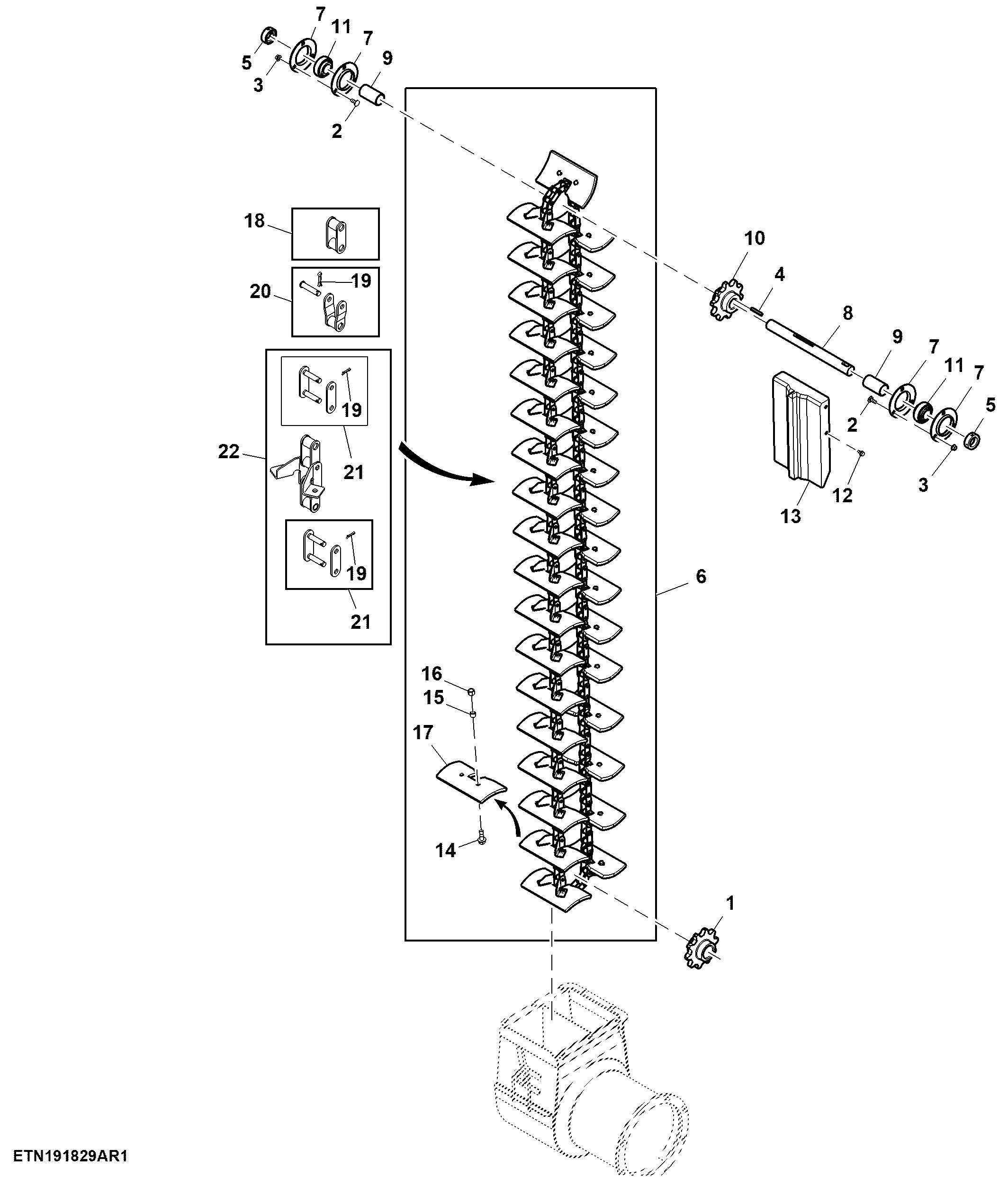 Clean Grain Elevator Link Chain, High Capacity