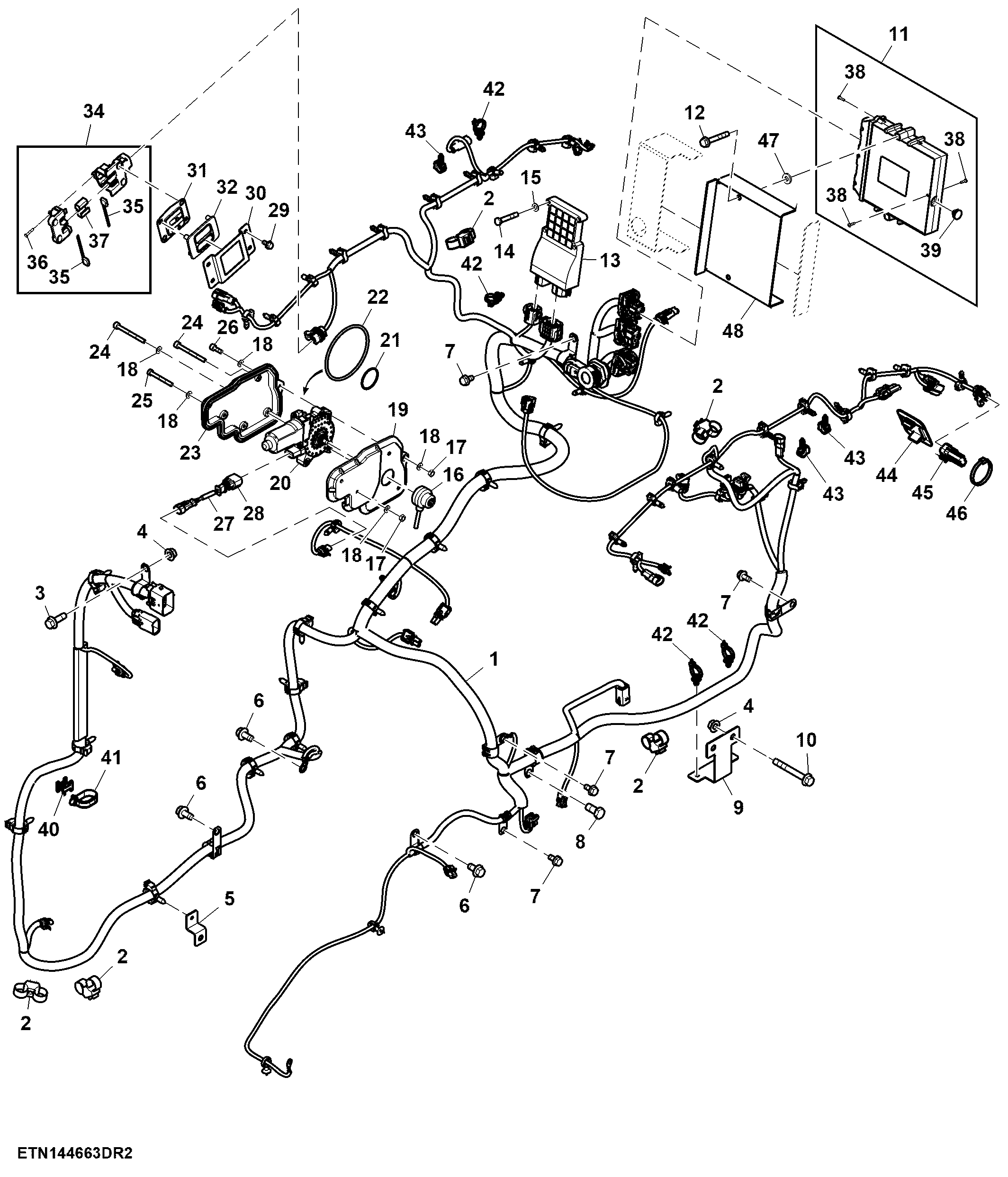 Rear Wiring Harness, SyncShuttle™, Stage 3A (1 / 4)