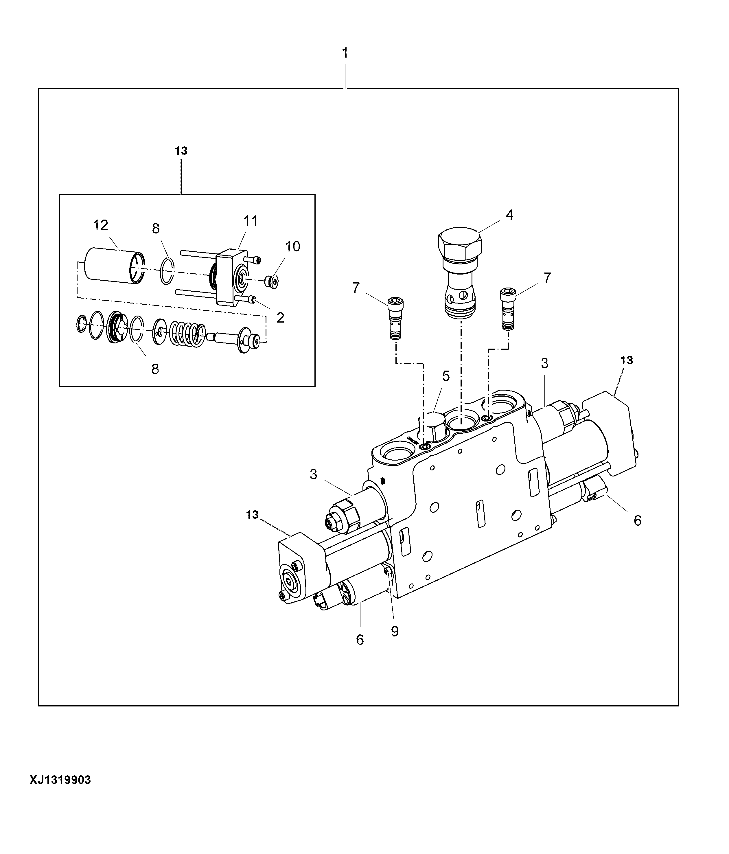 Loader Control Valve, Auxiliary Section, Tool Carrier