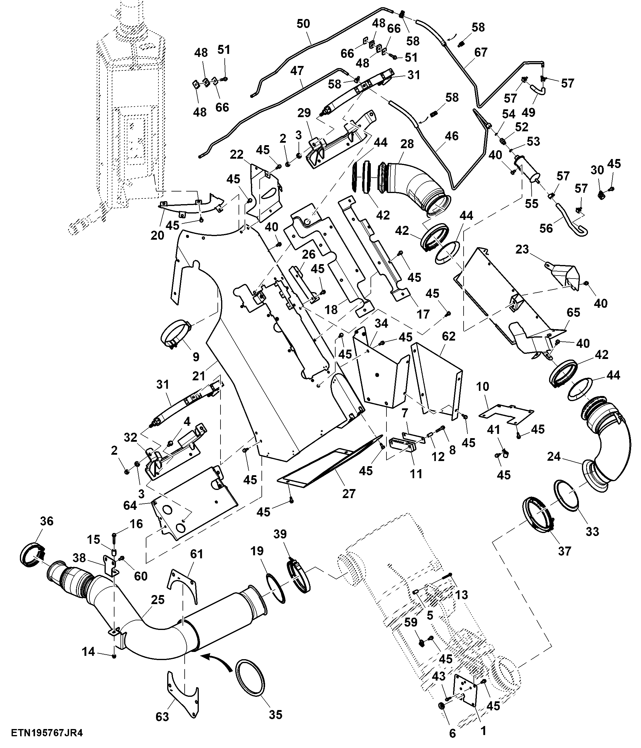 Exhaust Pipe, 15 L, FT4/ Stage 5 Engine (2/2)