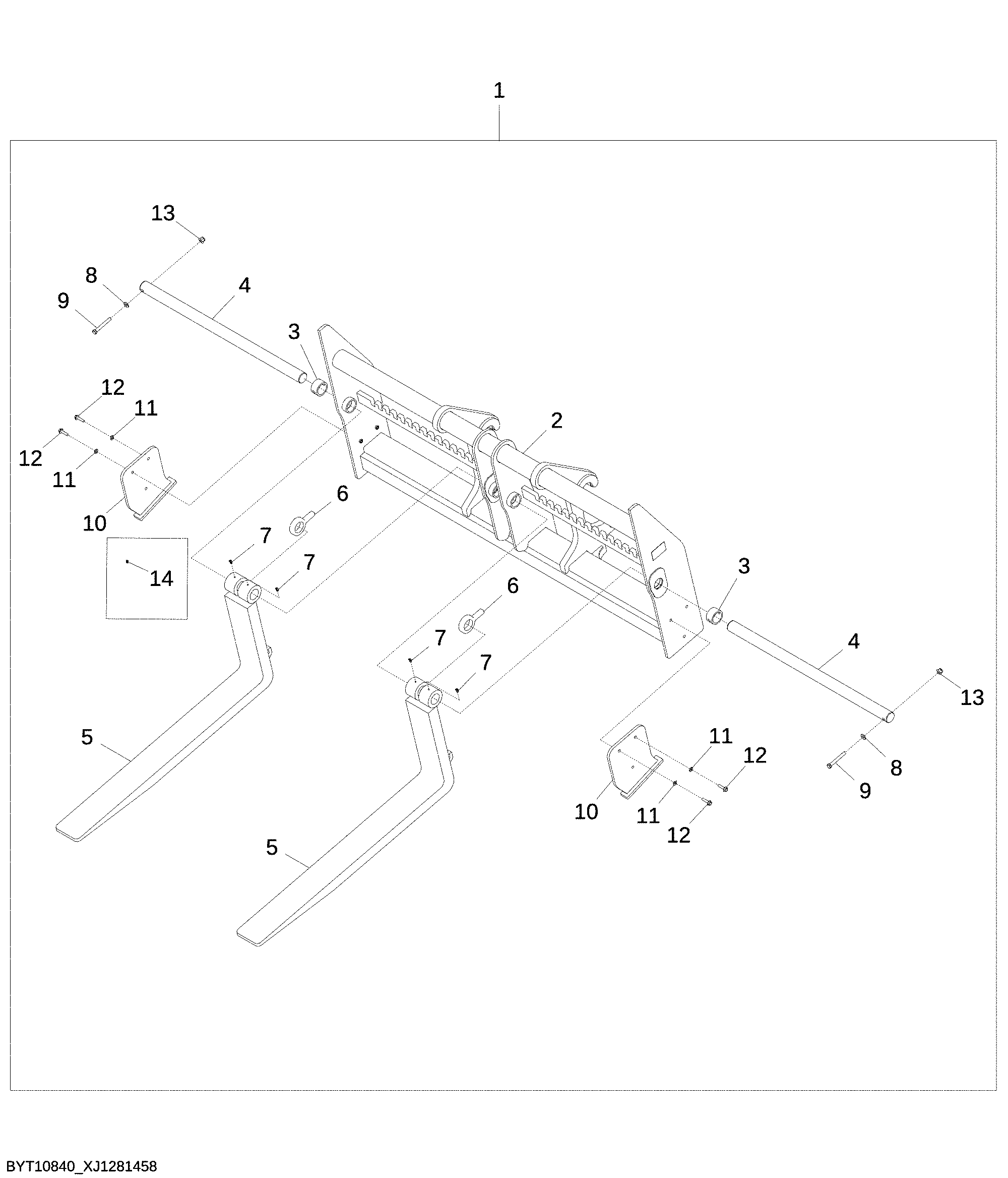 Standard Fork Kit, 96 inch Frame (60 inch Tines)