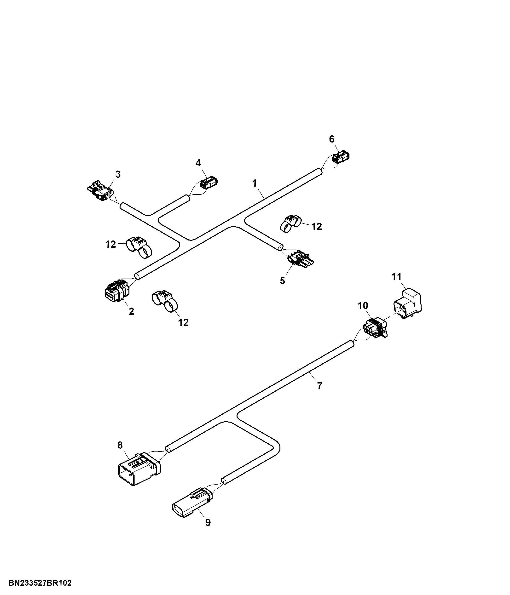 TruSet™ Wing and Main Frame Harness, 25 Row