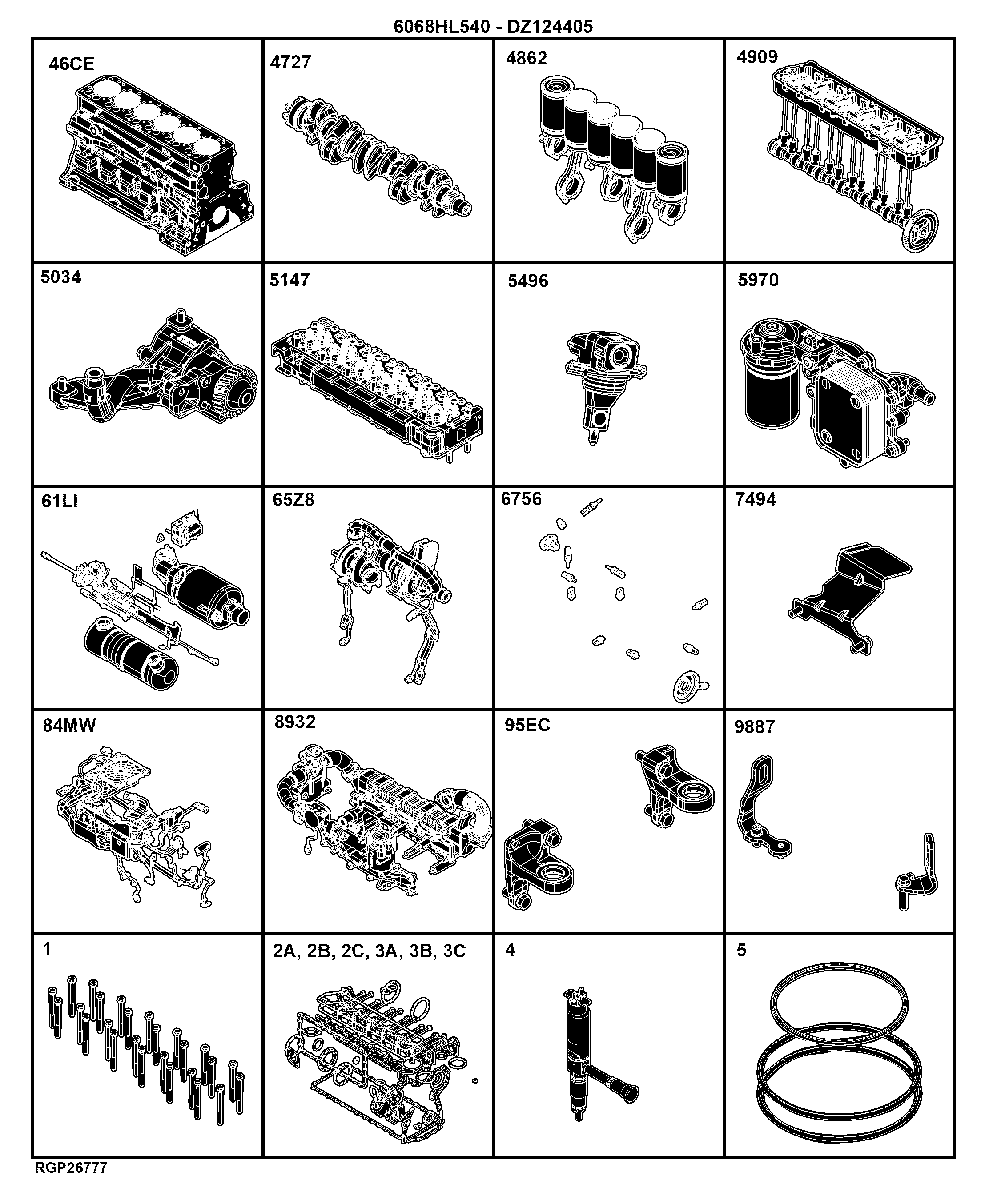 E1 Engine 6068HL540-DZ124405-ETN268658