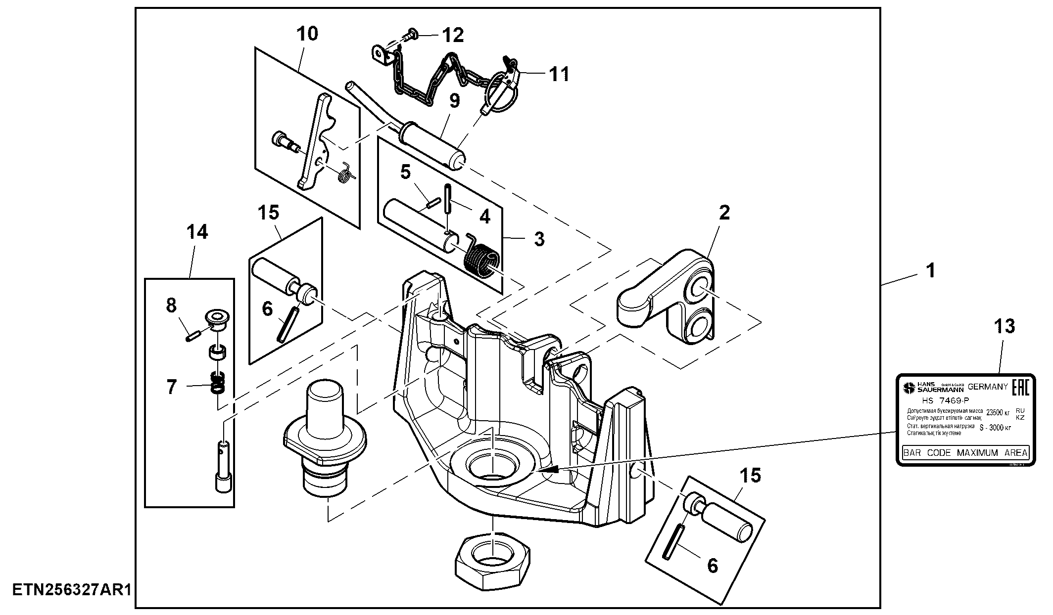 Wagon Hitch Coupling, Piton Type (For EAEU) (802001 - 804199)