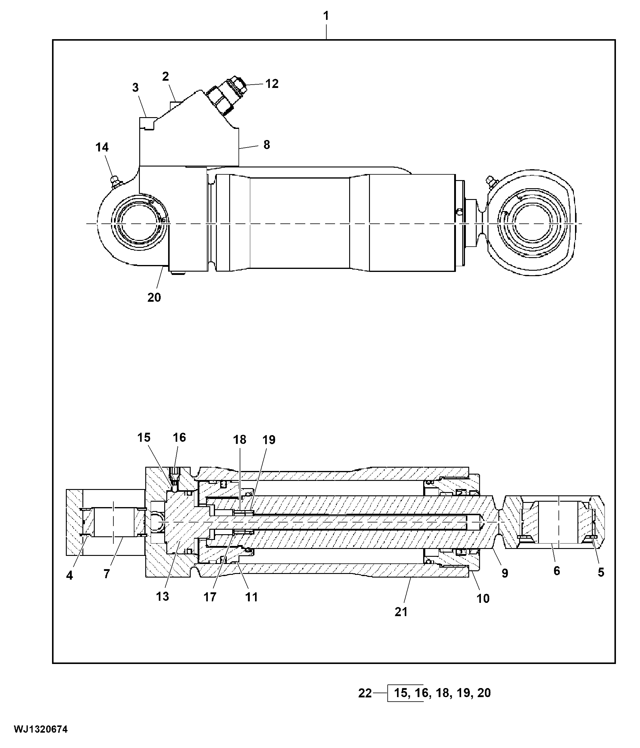 Components, Levelling Cab Hydraulic Cylinder