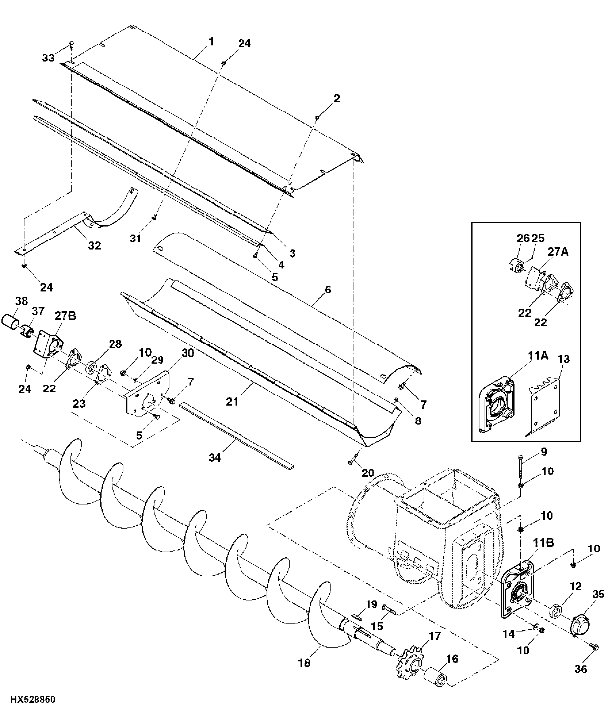 Clean Grain Lower Auger and Hinged Door, High Unloading Rate