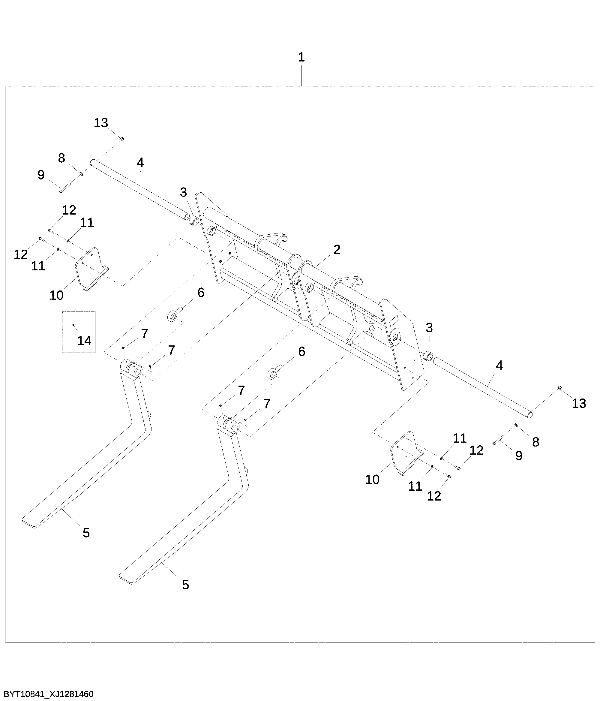 Hi-Vis Fork Kit, 96 inch Frame (60 inch Tines)
