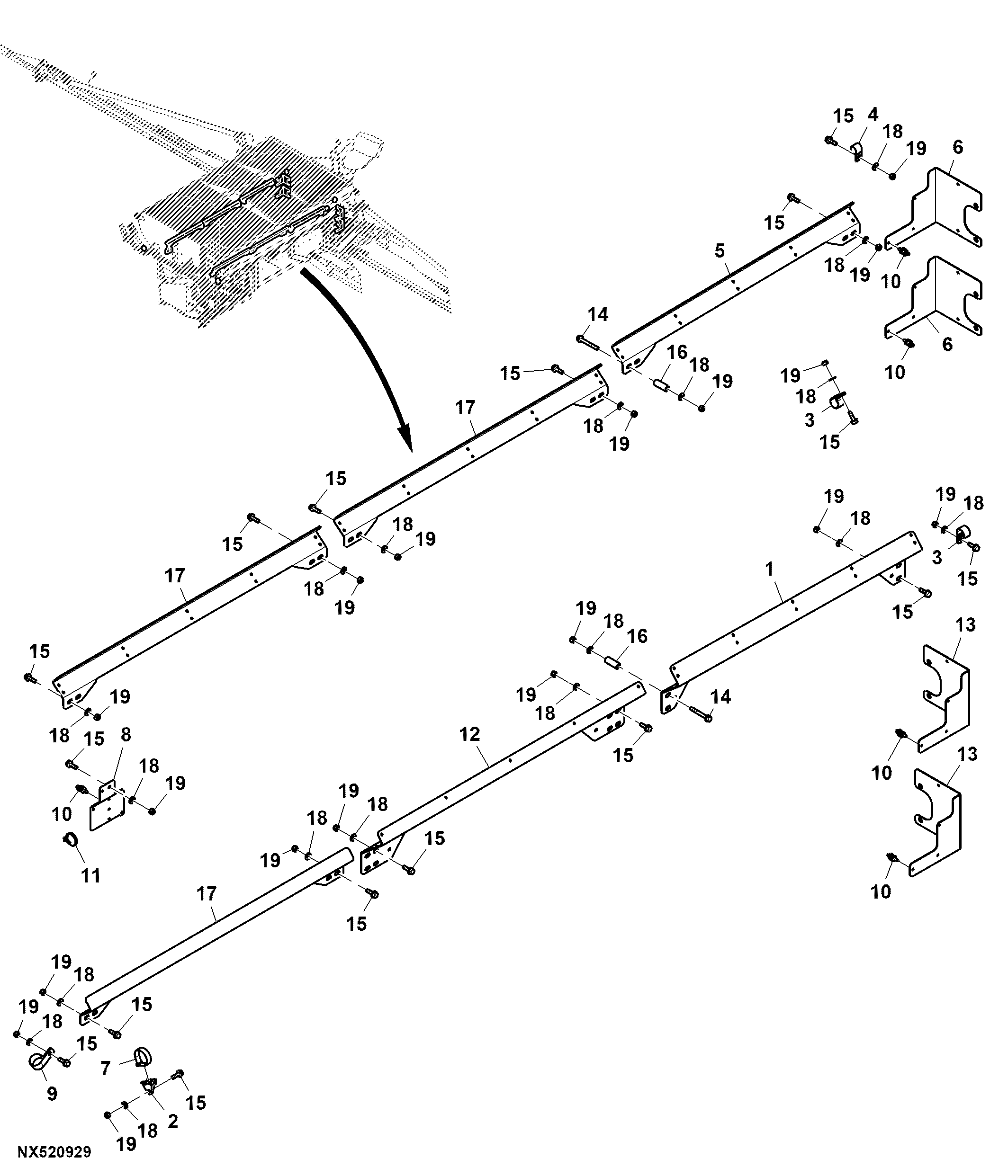 Mounting Brackets, Dry Spreader Electrical System