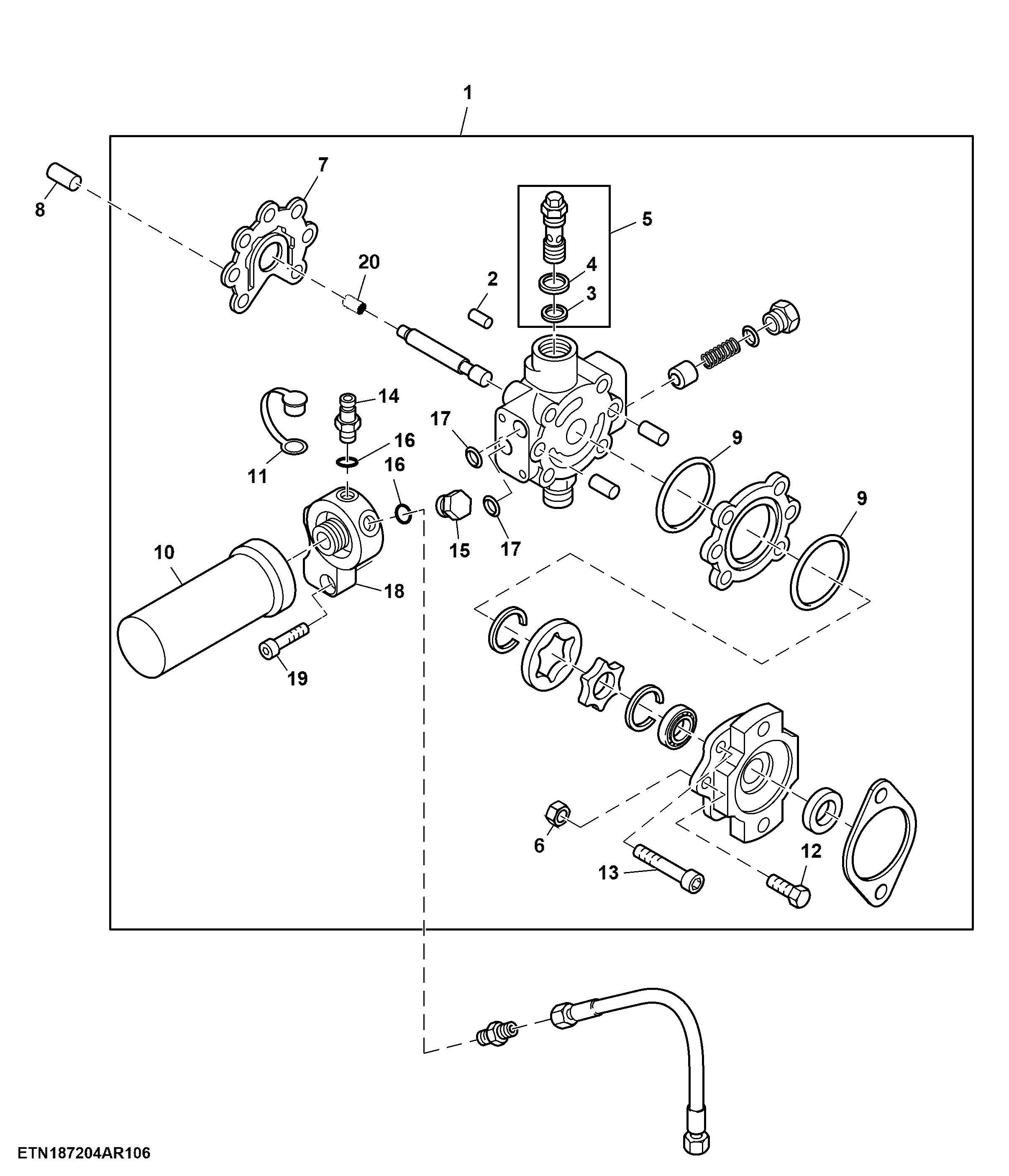 Hydrostatic Drive Charge Pump, Push Button Shift Transmission, Tier 2, HillMaster™