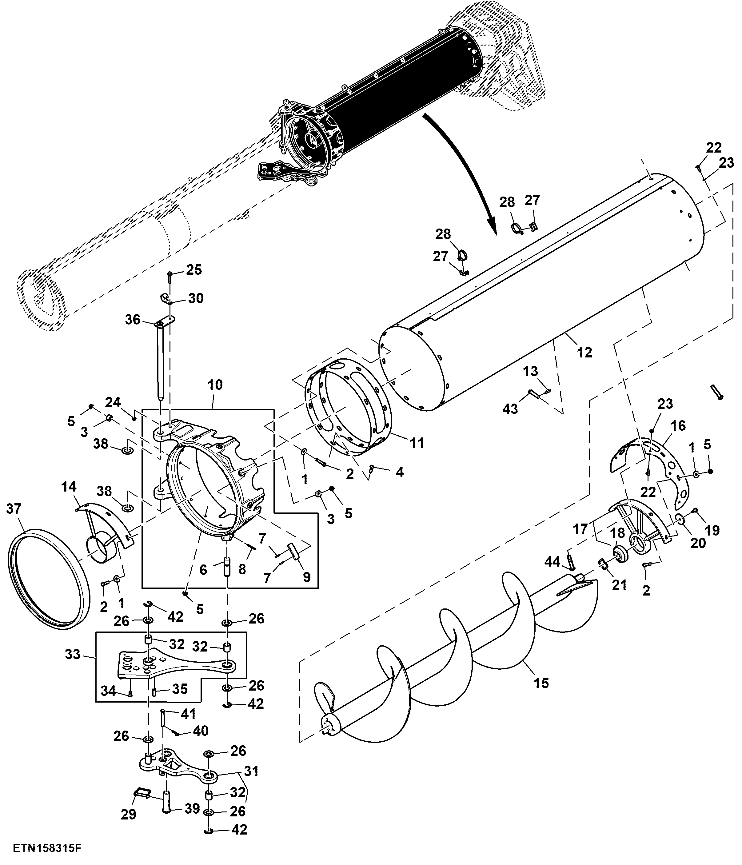 Auger, Folding Unloading, Outer, 7.9 m (26 ft)