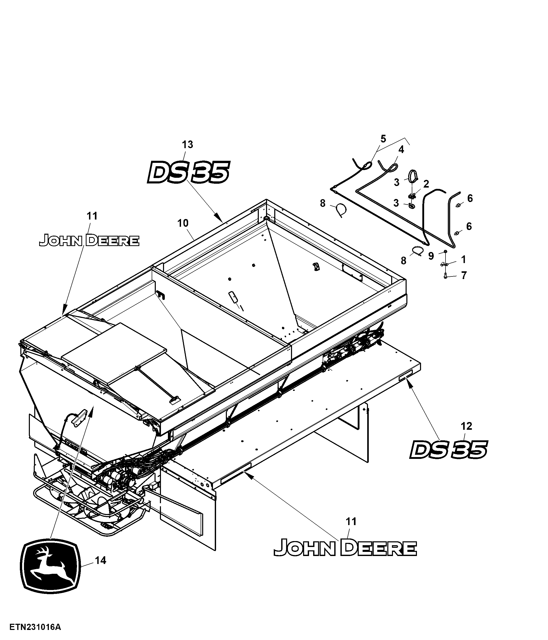 Drybox Spreader, Four Bin, 5000 G5, 409 Paint