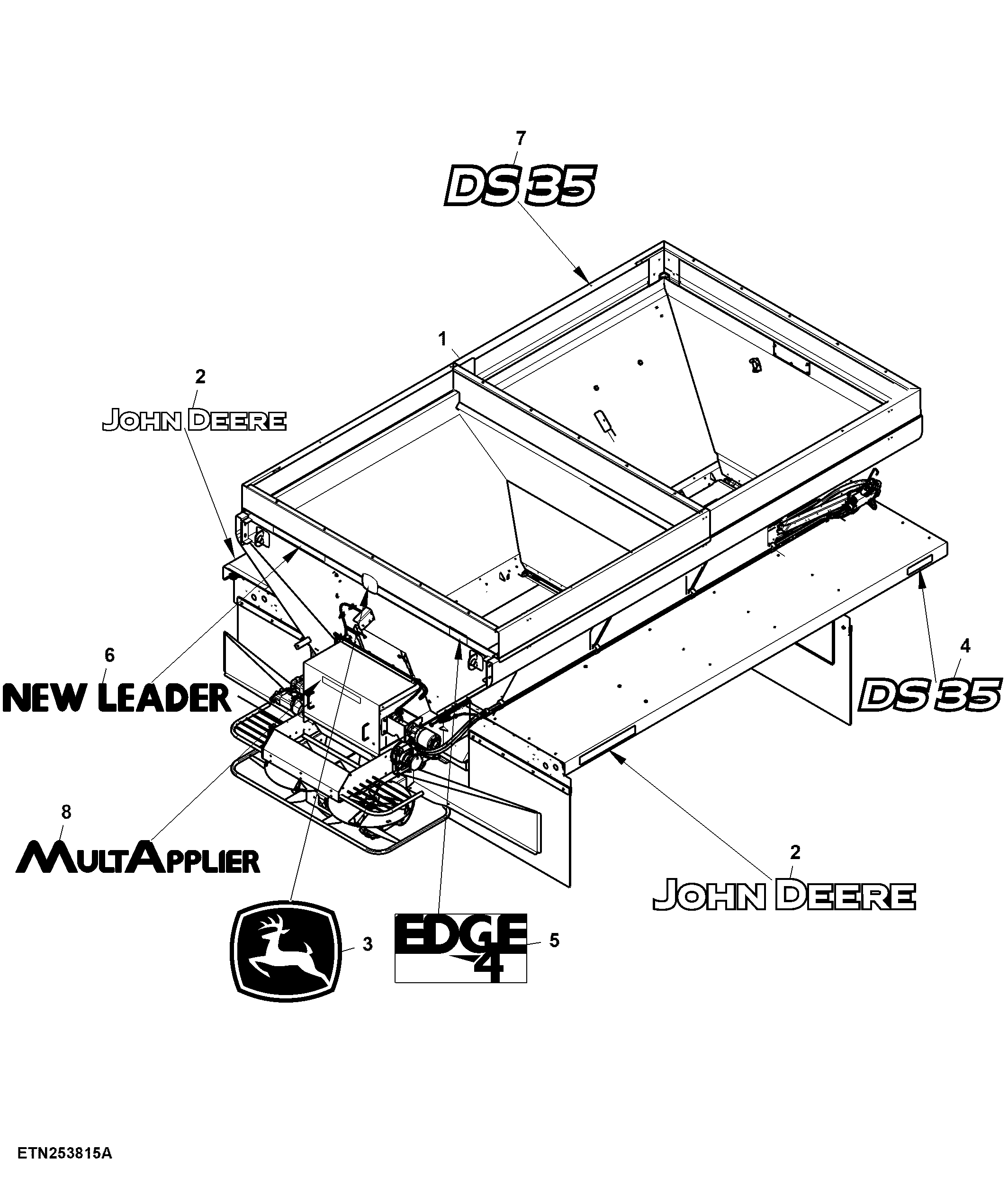 Drybox Spreader and Labels, Dual Bin, 4500 G4, 409 Paint
