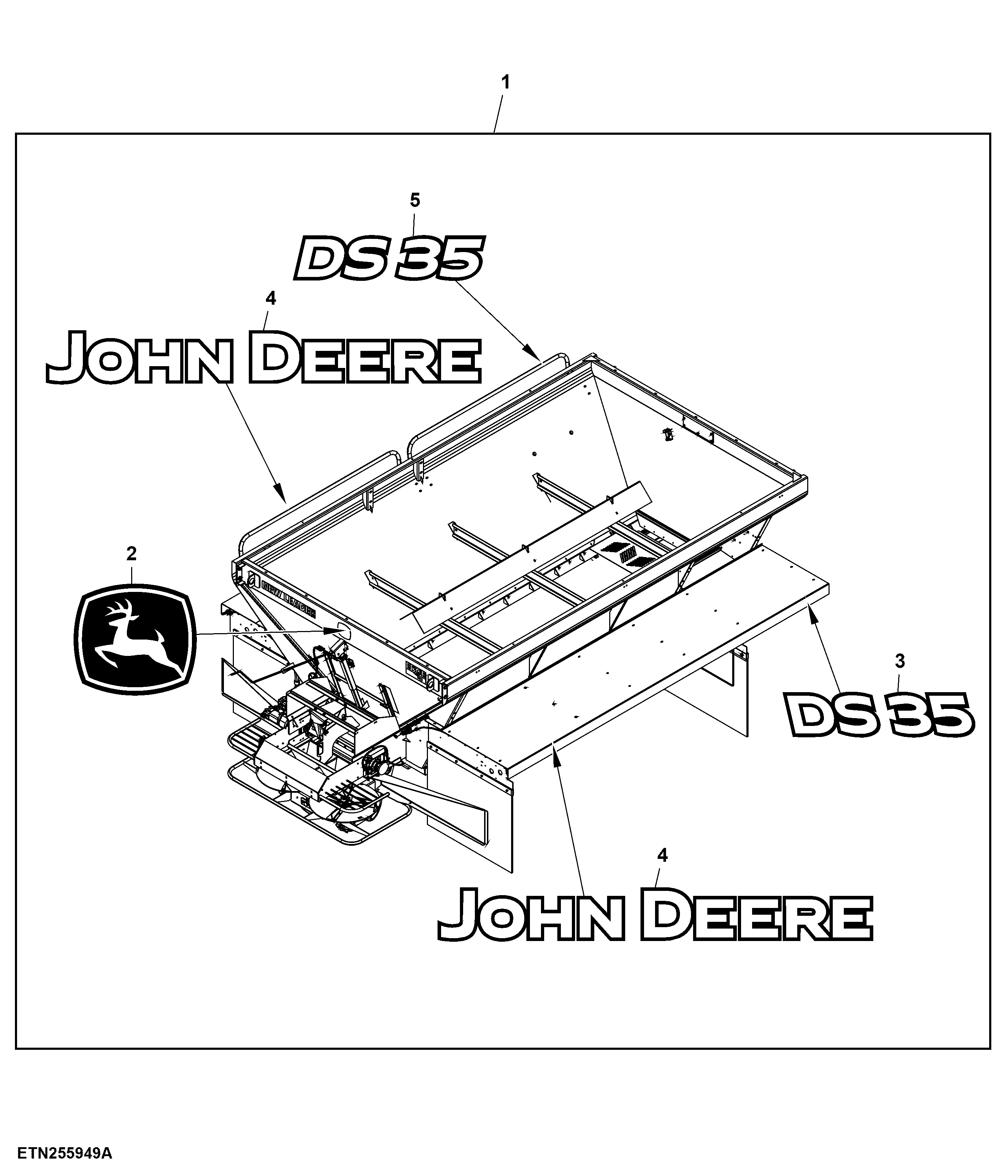 Drybox Spreader and Labels, Single Bin, 4500 G4, 304 Stainless Steel, Slatted Chain