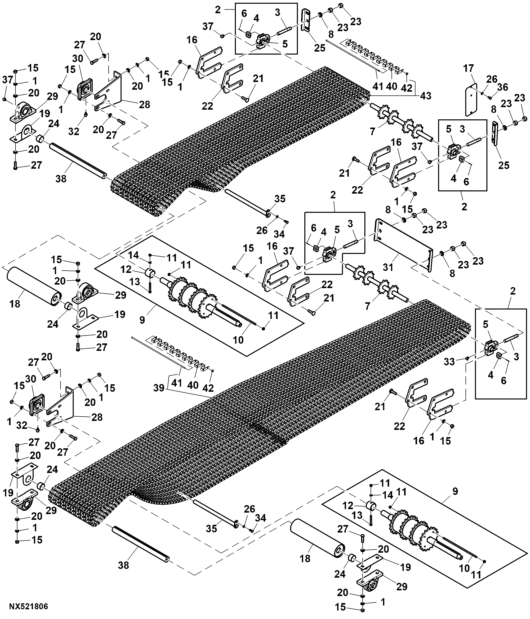 Bracket / Bearing, Dual Conveyor, Dry Box Spreader