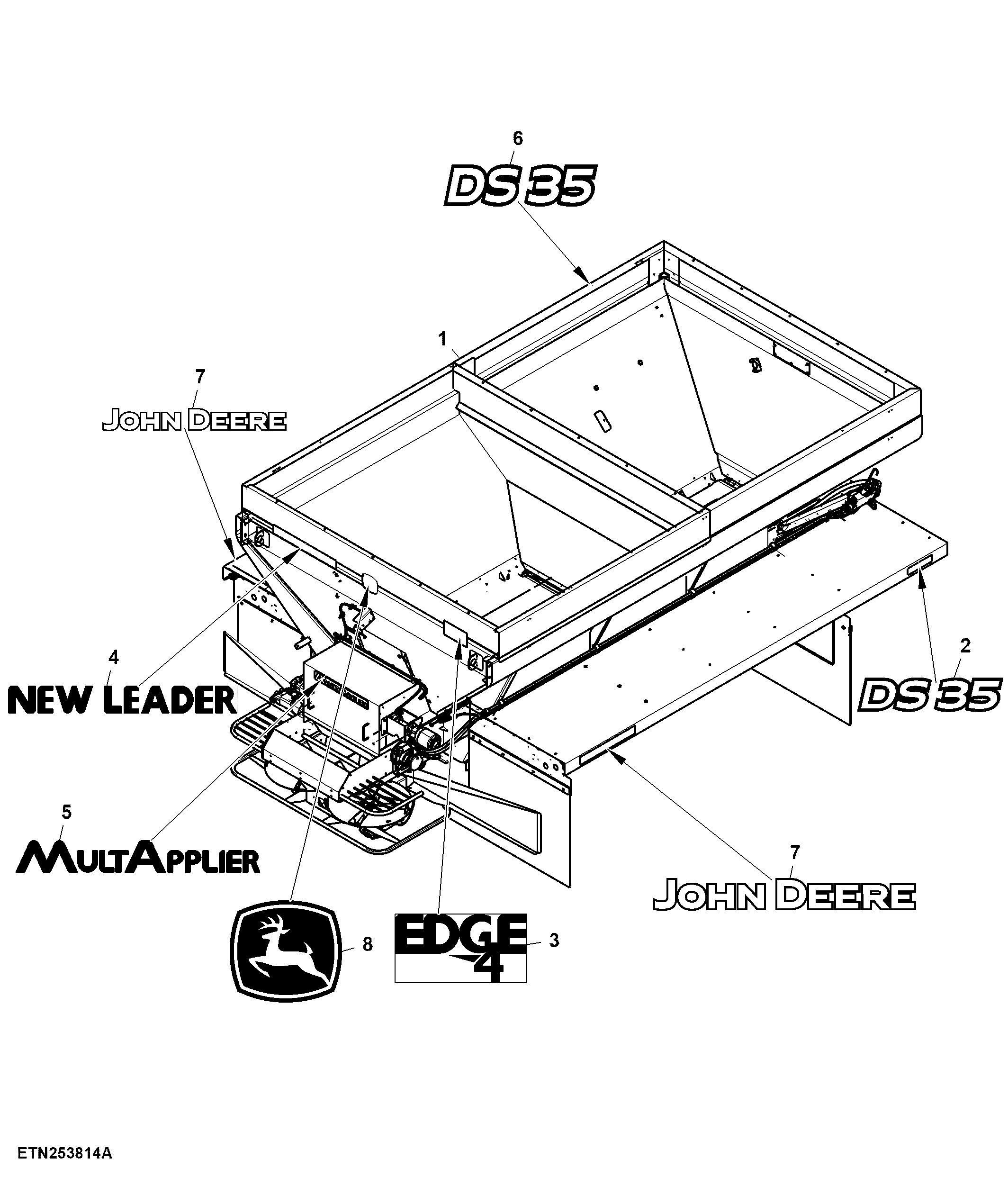 Drybox Spreader and Labels, Dual Bin, 4500 G4, 304 Stainless Steel