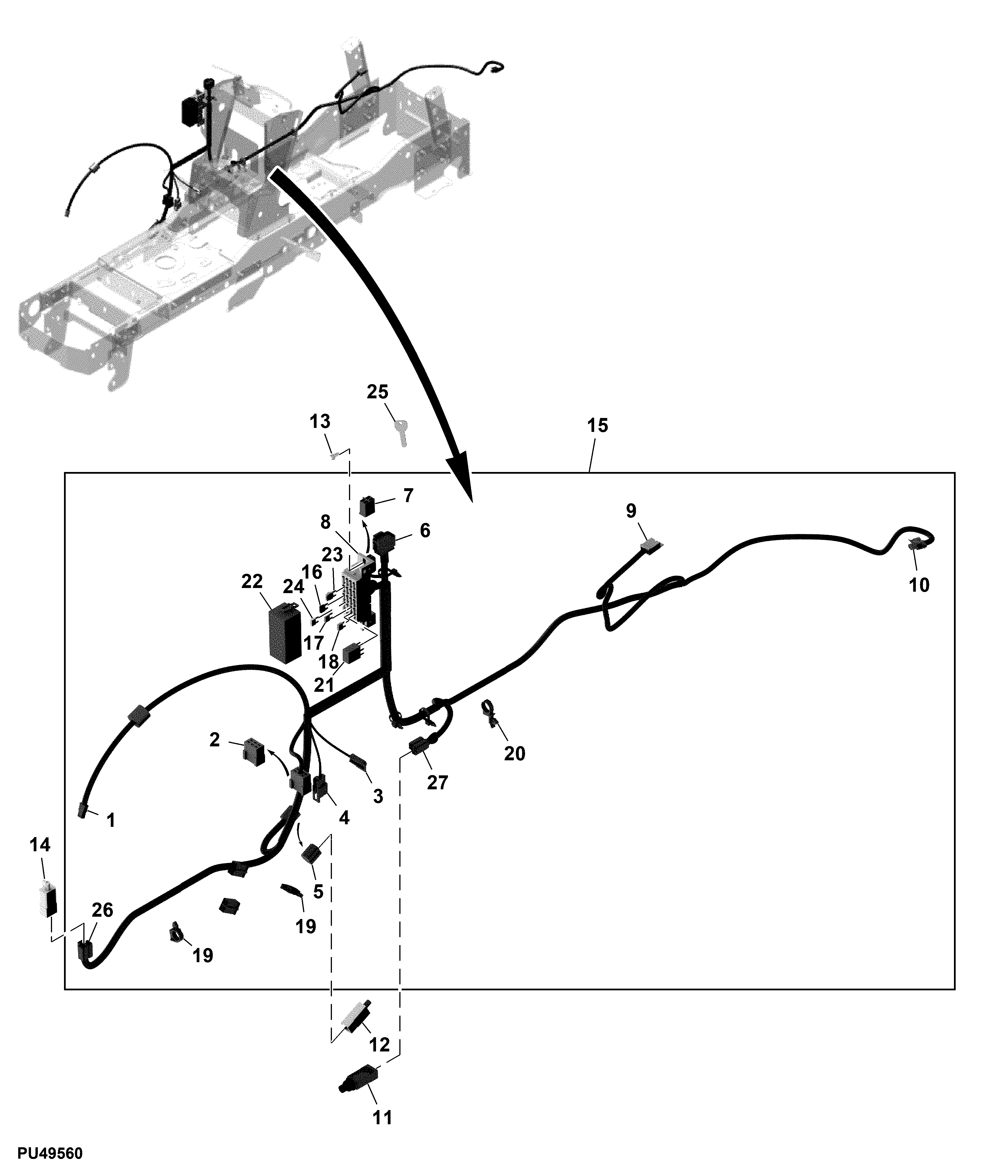 Chassis Wiring Harness (Not for Canada and USA) (250001 - )