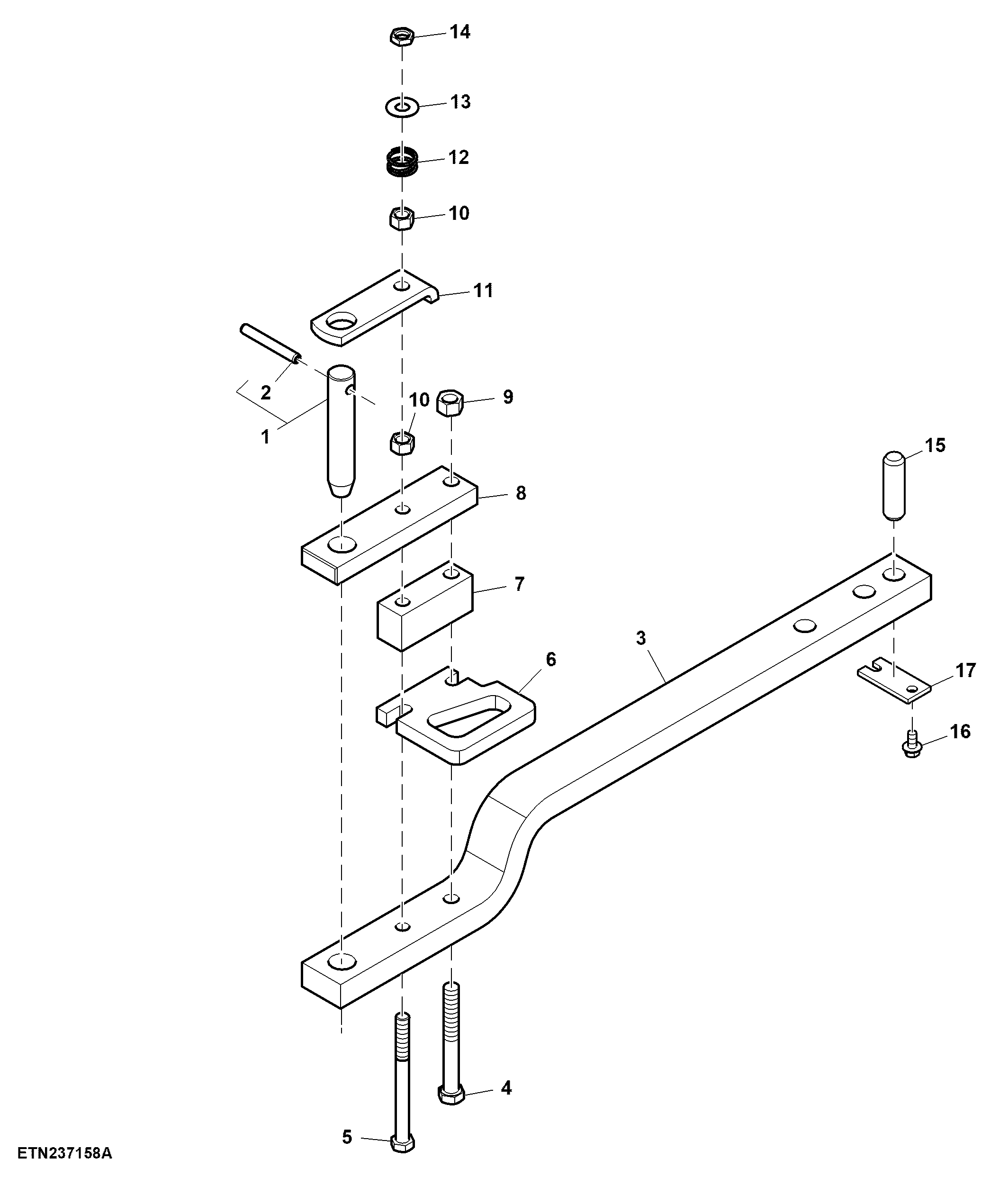 Drawbar, W/ Hammer Strap, W/ Chainlink, W/ Retainer, Category 2