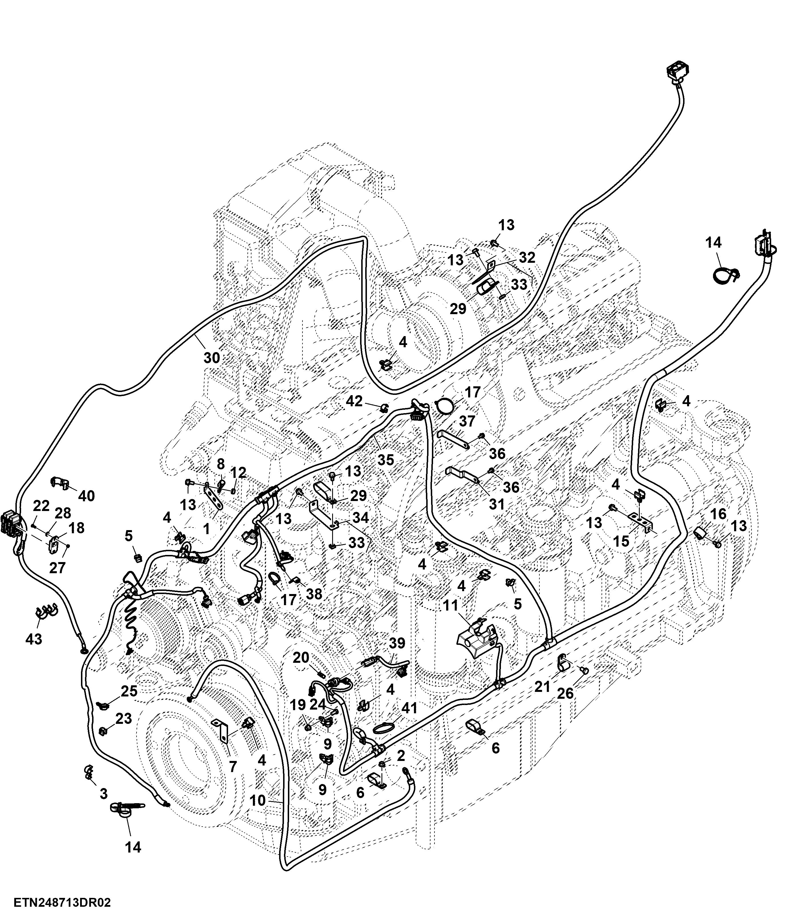 Engine Wiring Harness, Cab, 6 Cylinder (1/2)