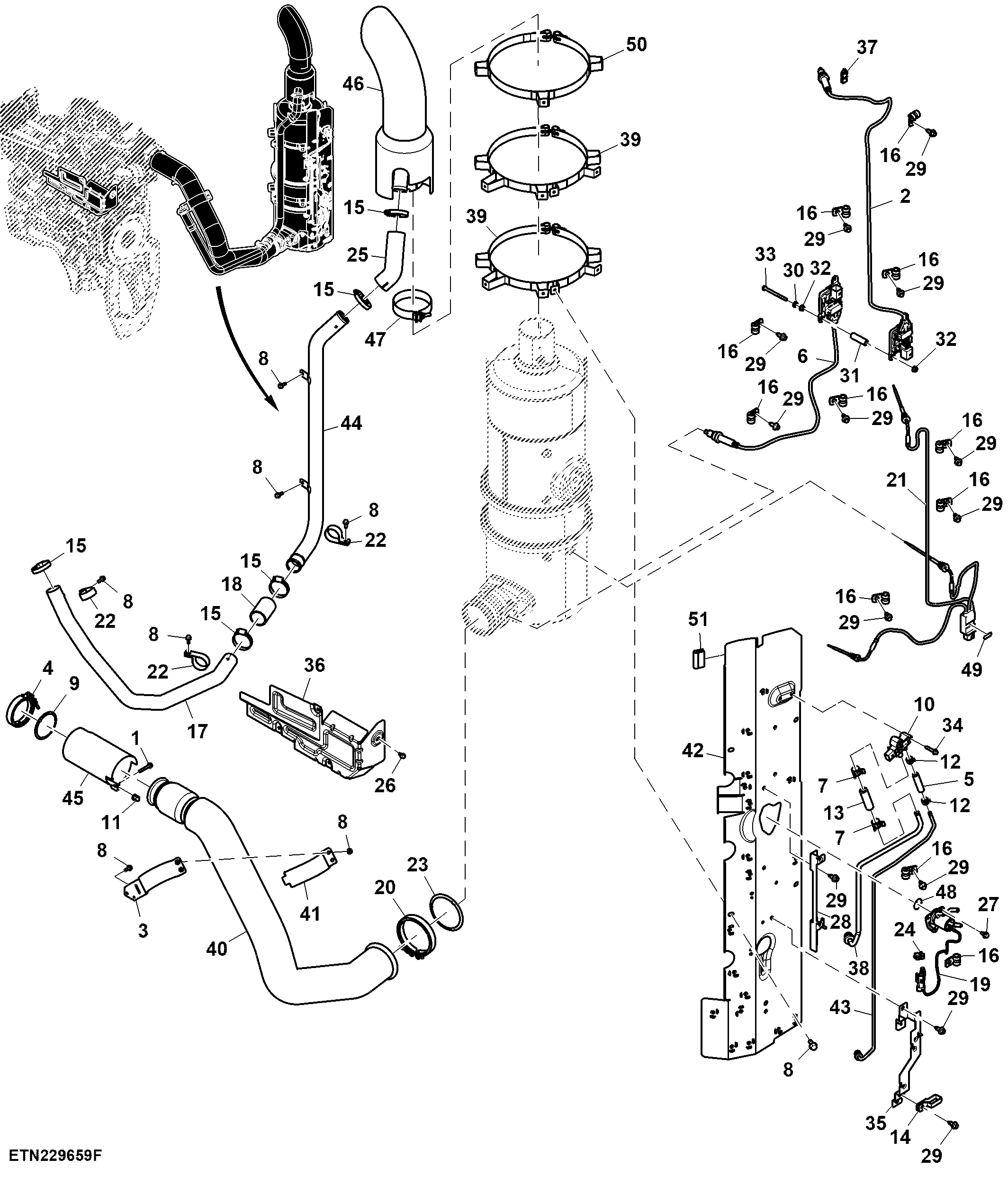 Exhaust Pipe, Exhaust System, FT4/ Stage 5 Engine (804001 - )