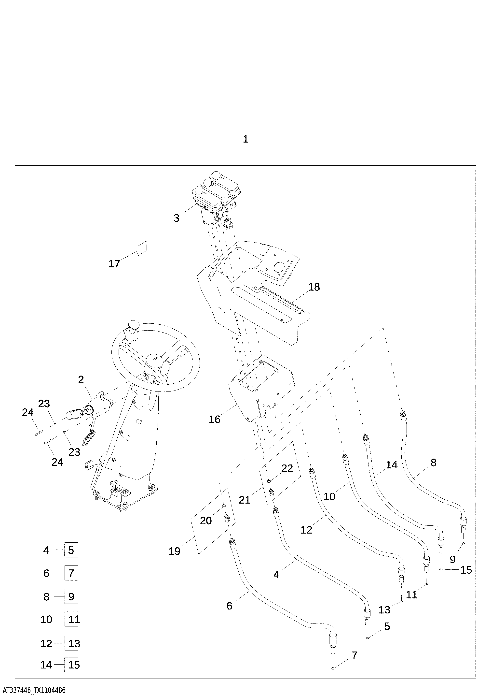 Joystick with Auxiliary Lever to 3-Lever Controller Conversion Kit