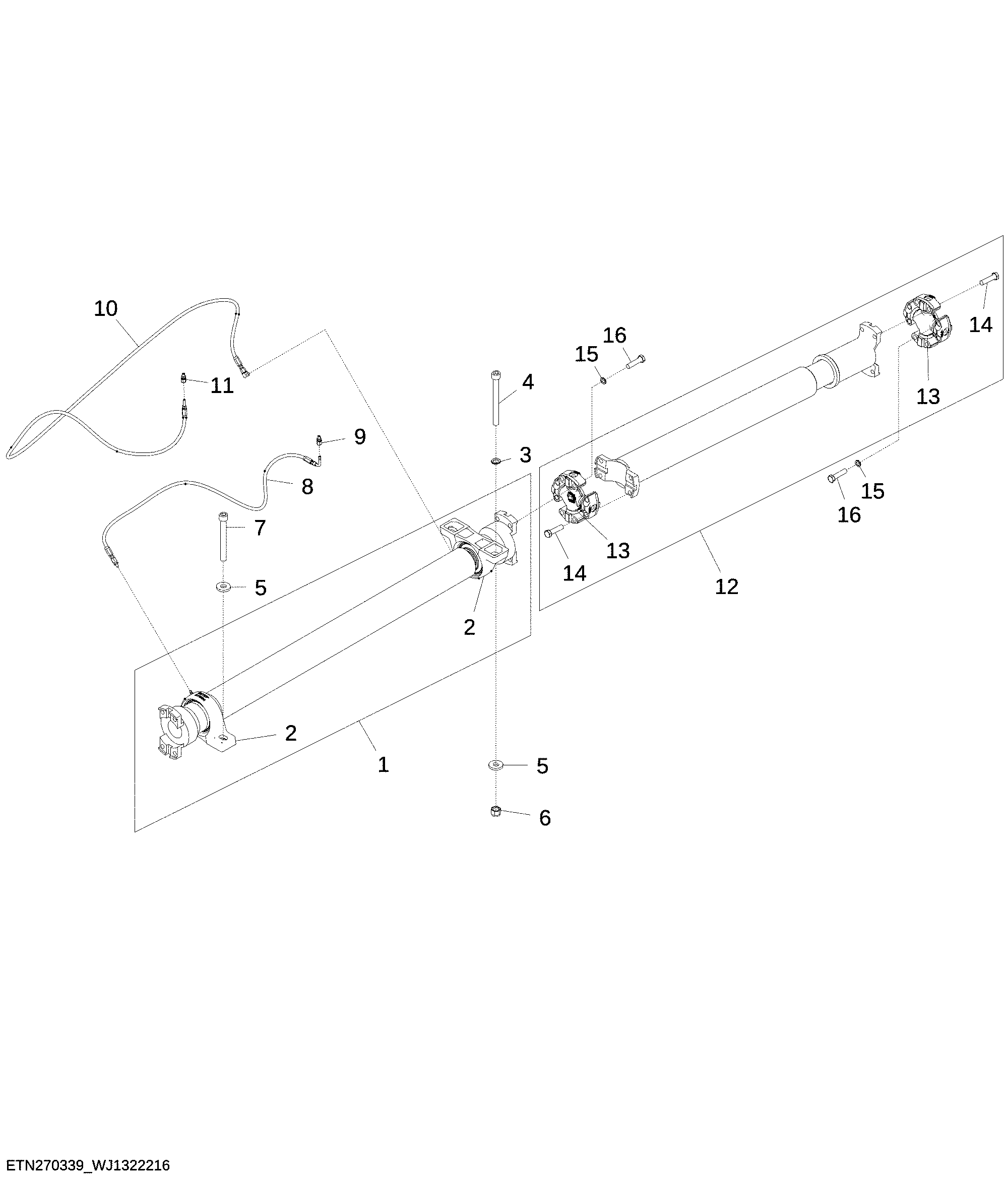 Drive Shafts with Mud Bearings, Medium Frame, Rear